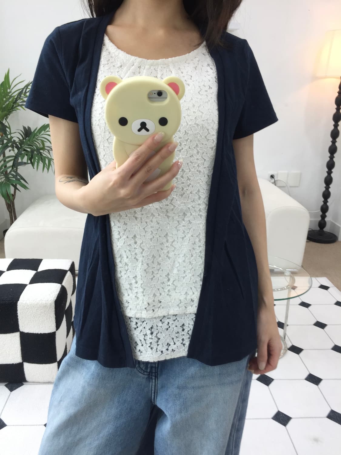 레이스 네이비 반팔 상품이미지9