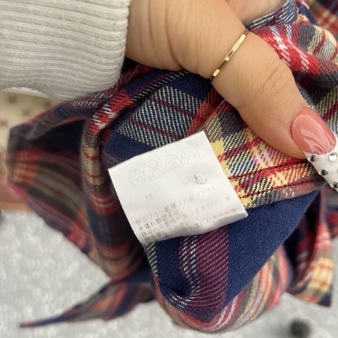 빔스 보이 컨트리 레트로 타탄체크 셔츠 원피스 FREE C10090 상품이미지7