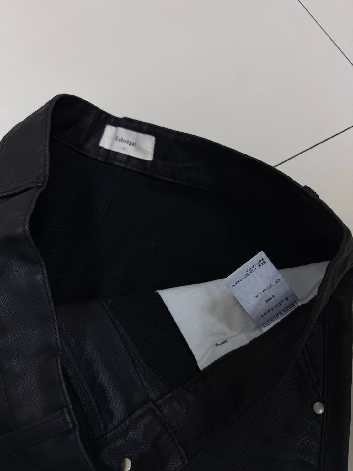 파브레가 카본 지퍼 세미 와이드 코팅 왁스 카고 팬츠 상품이미지5