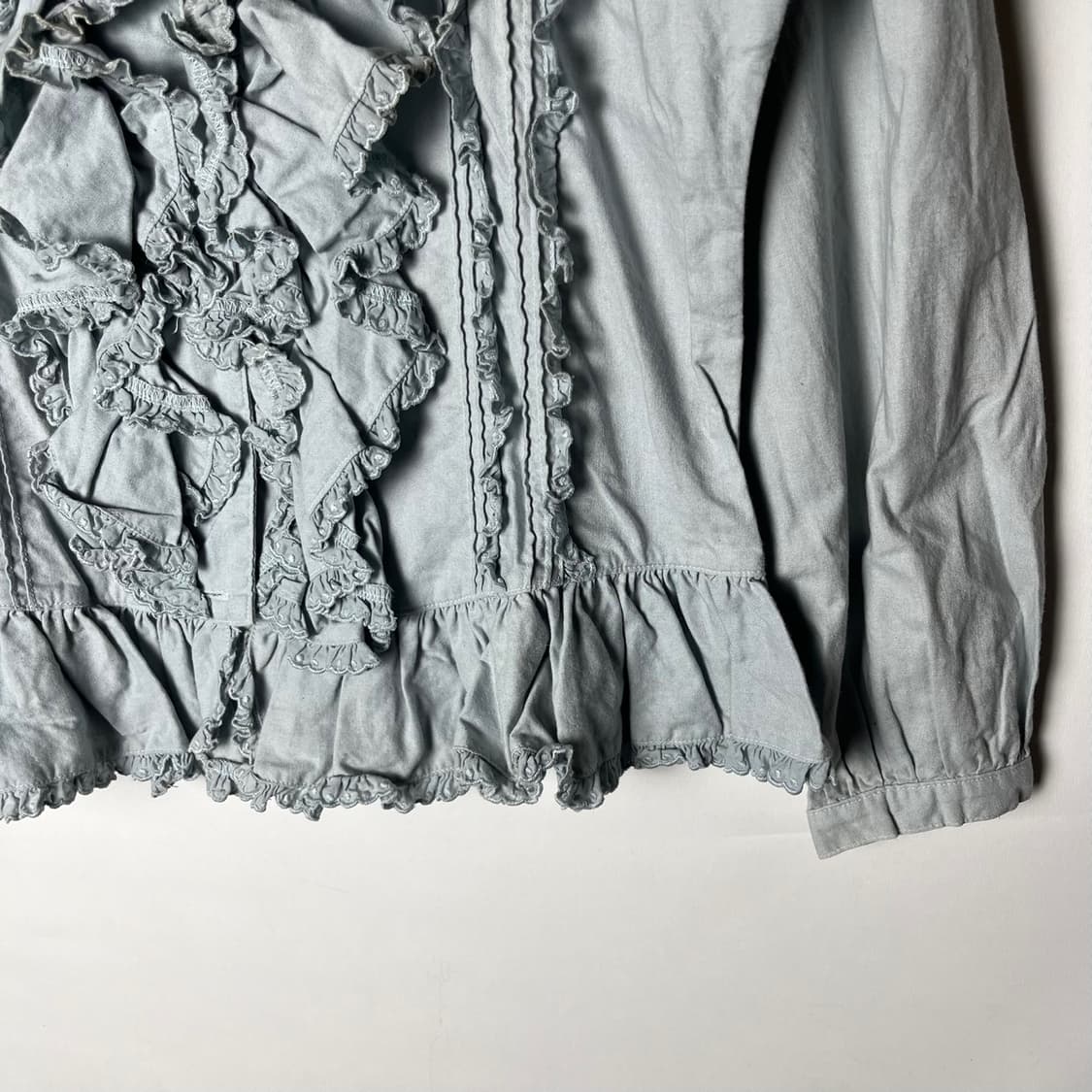 [JPN] 빈티지 레이스 프릴 코튼 블라우스 상품이미지4