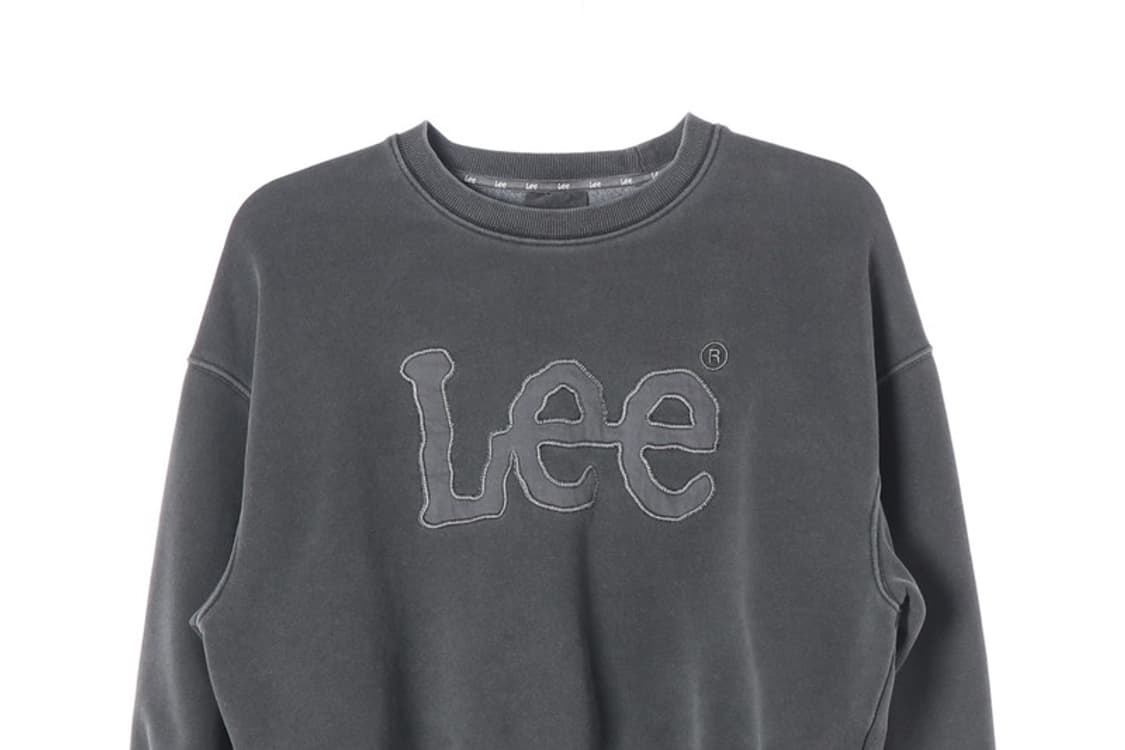 LEE 빈티지 피그먼트 차콜 빅로고 크롭 맨투맨 M 상품이미지3