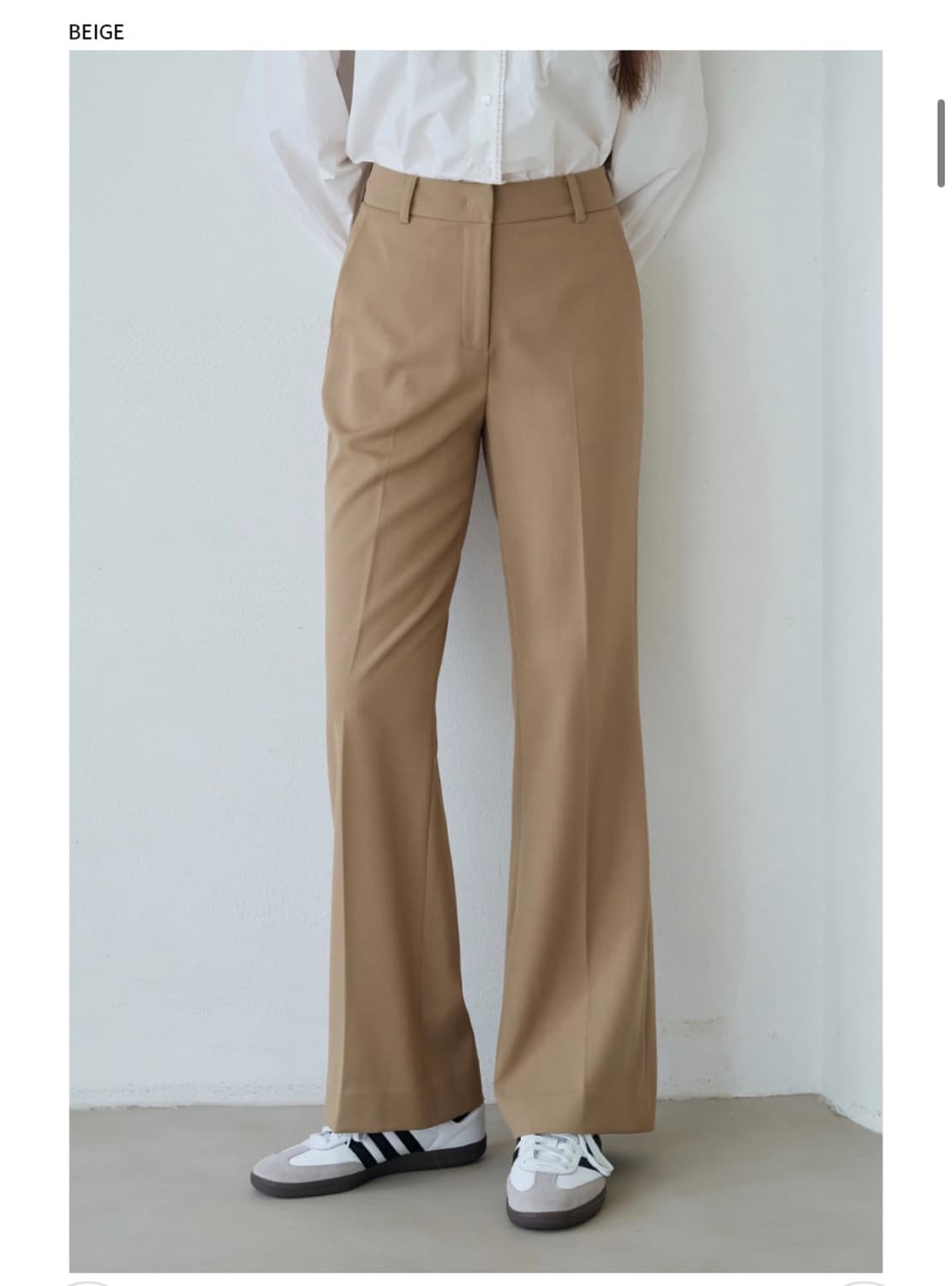 (새상품)(S) 드로우핏 우먼 컴피 울 슬림 부츠컷 슬랙스 [BEIGE] 상품이미지2