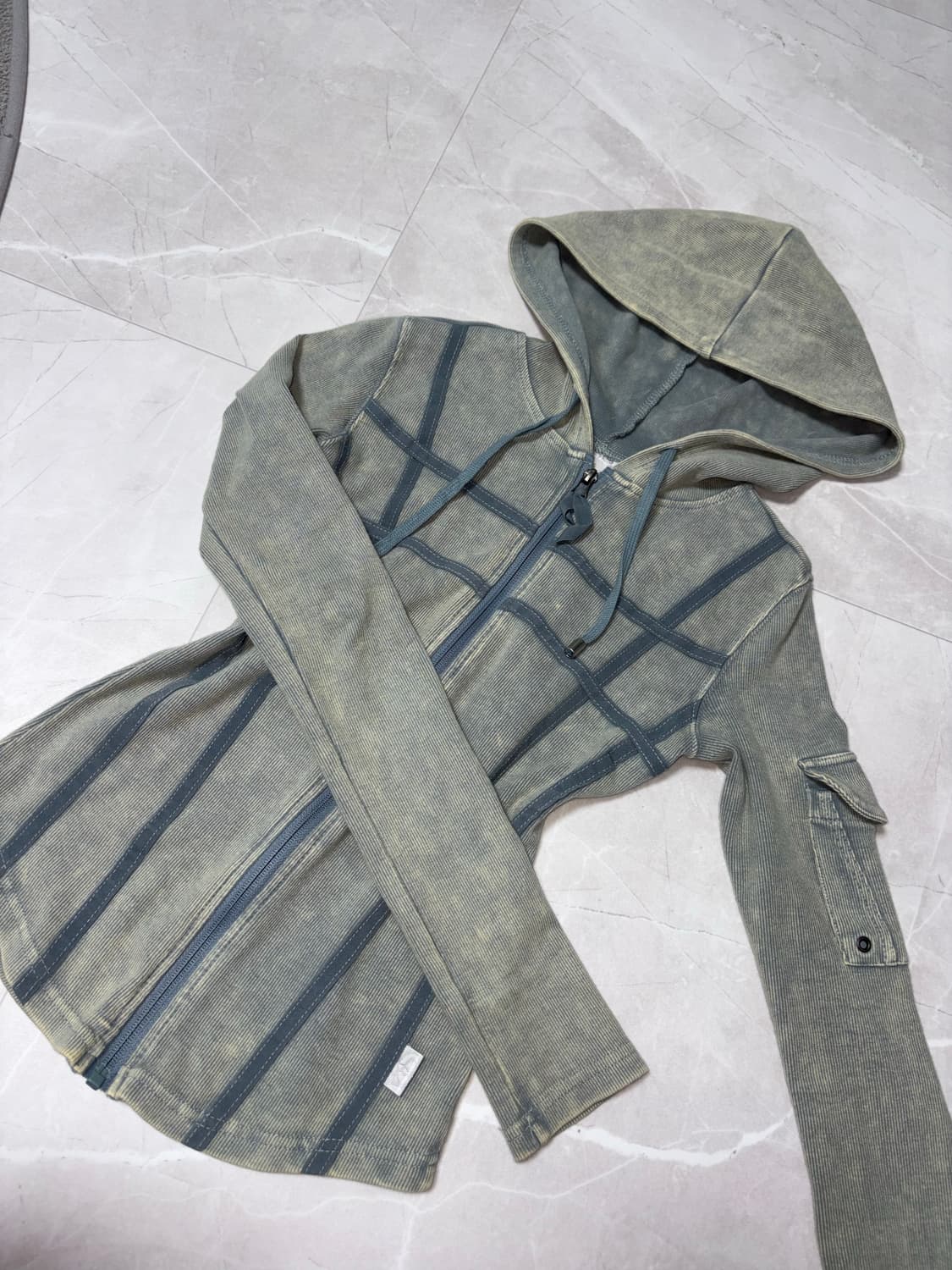 스컬프터 워시드 본디지 후드집업 S 상품이미지3