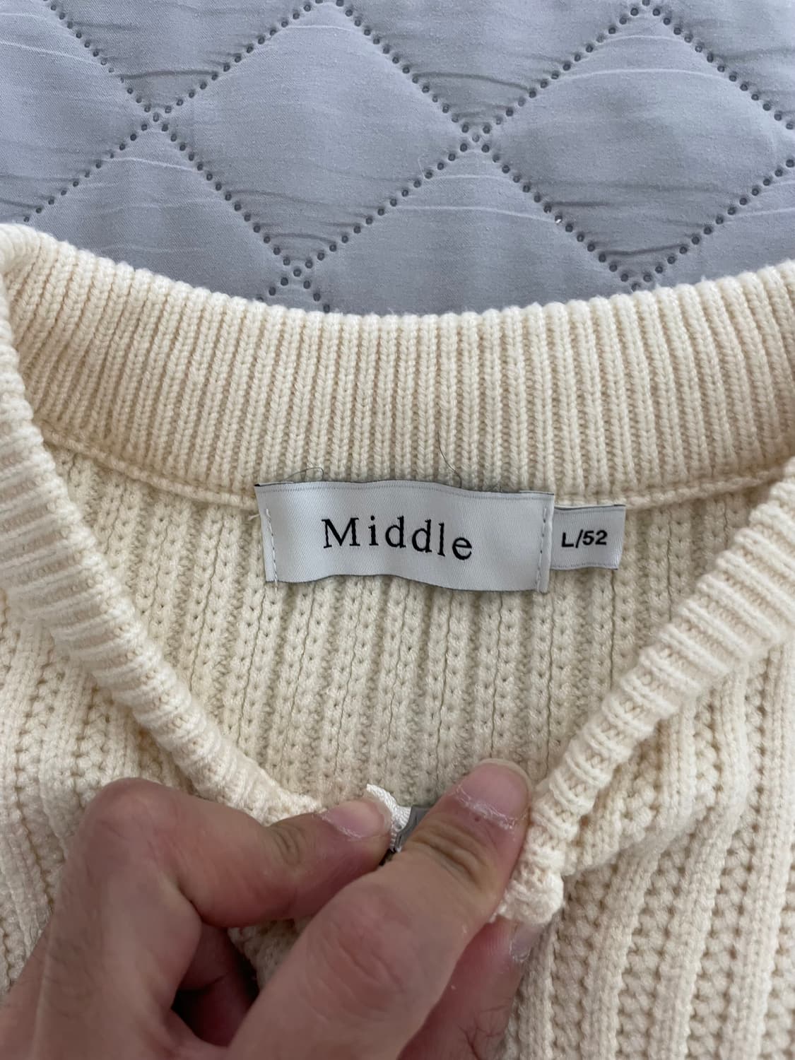 Middle 니트 집업 아이보리 상품이미지3