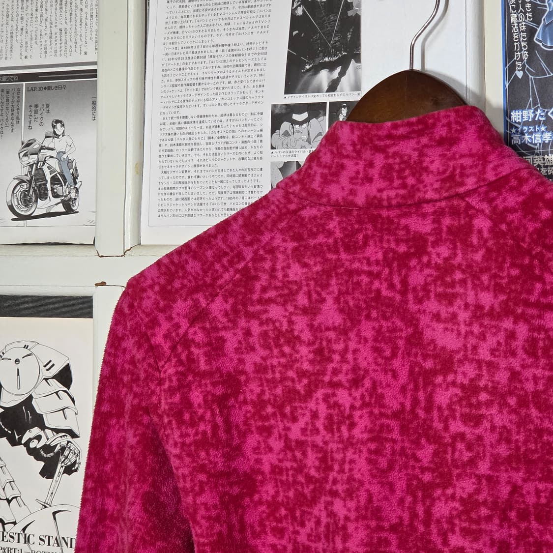 빈티지 마젠타 핑크 후리스 집업 상품이미지5