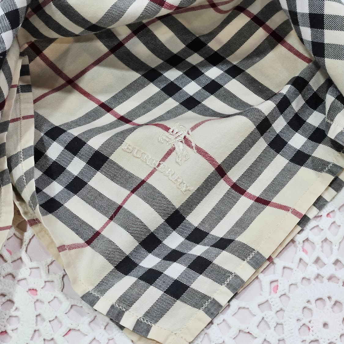버버리 체크손수건 아이보리 상품이미지6