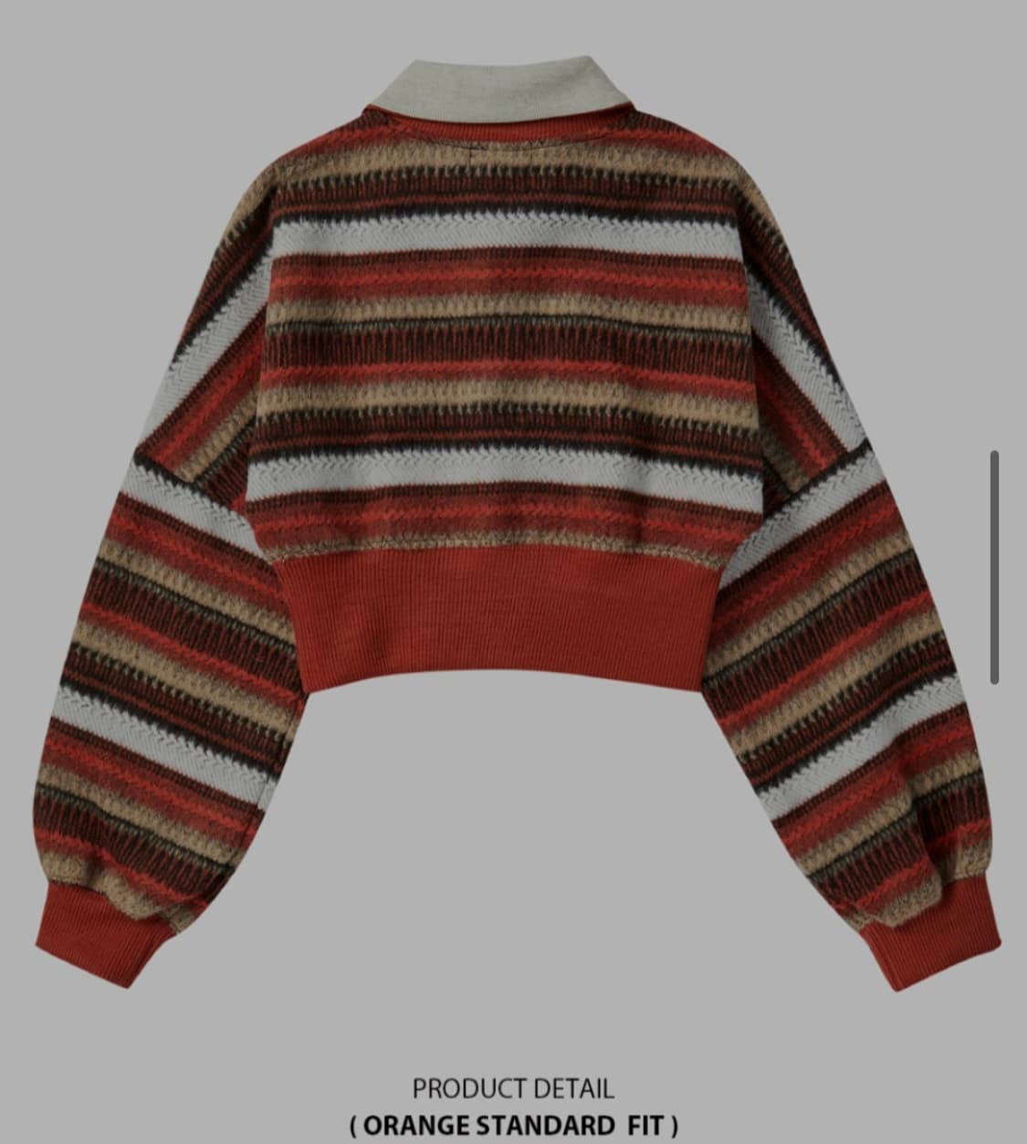 코케트(COQUET) 스트라이프 카라 하프 집업 니트 - 오렌지 상품이미지6