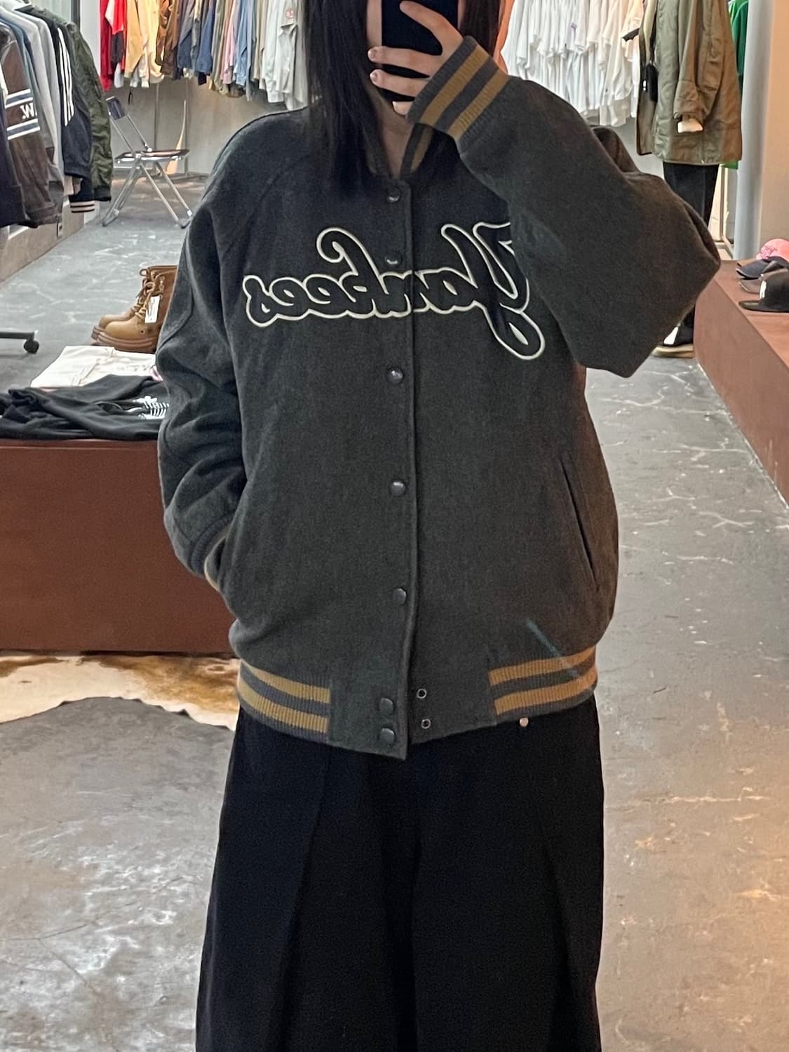 MLB 뉴욕 양키스 그레이 바시티 자켓 H1664 상품이미지1