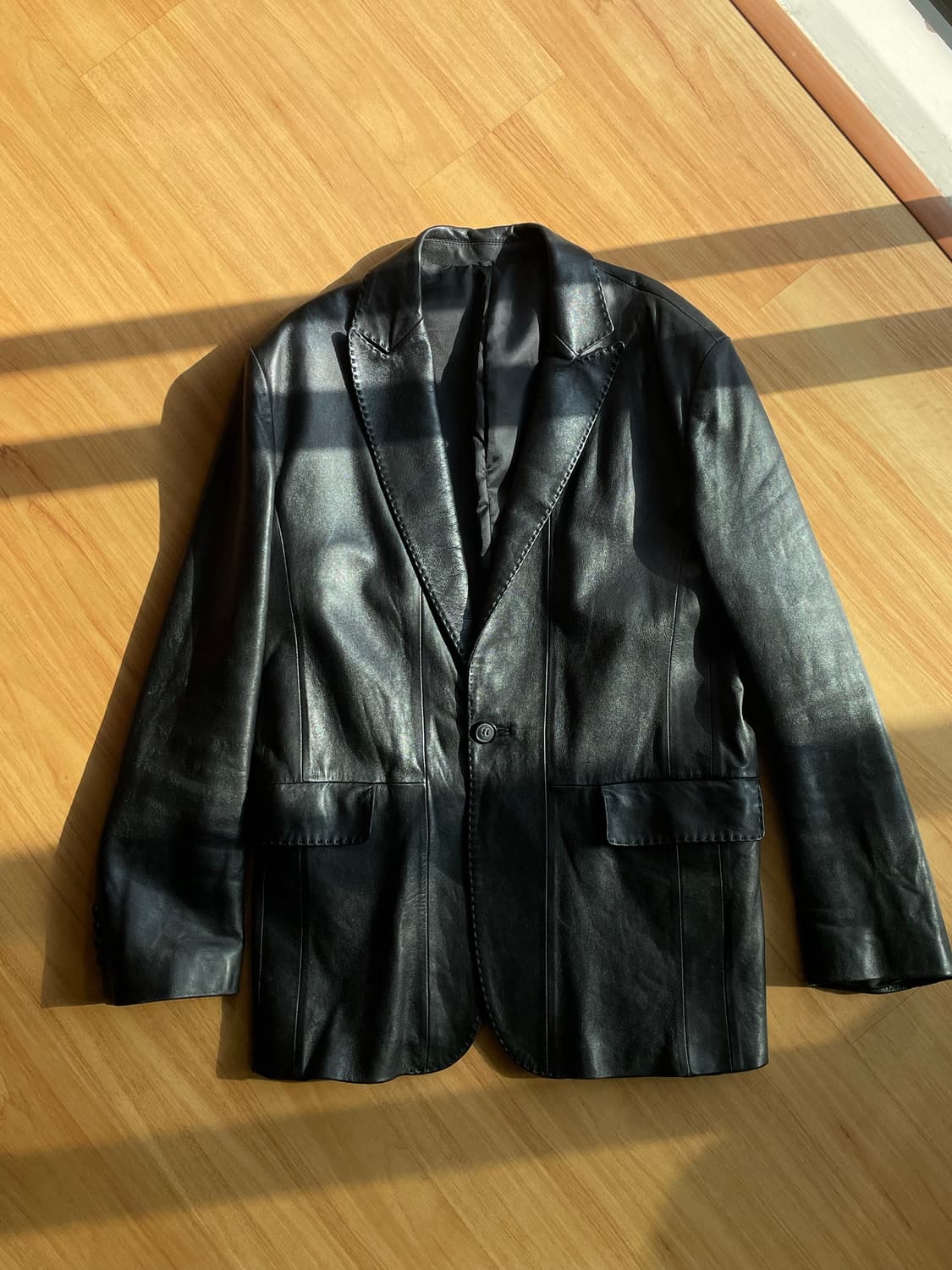 원버튼 레더 블레이저 상품이미지1