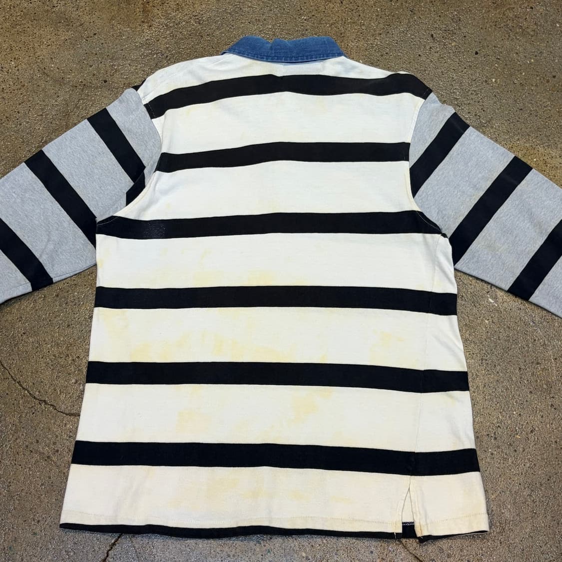 90s Made in USA 빈티지 스트라이프 오리지널 럭비티 카라티 상품이미지8