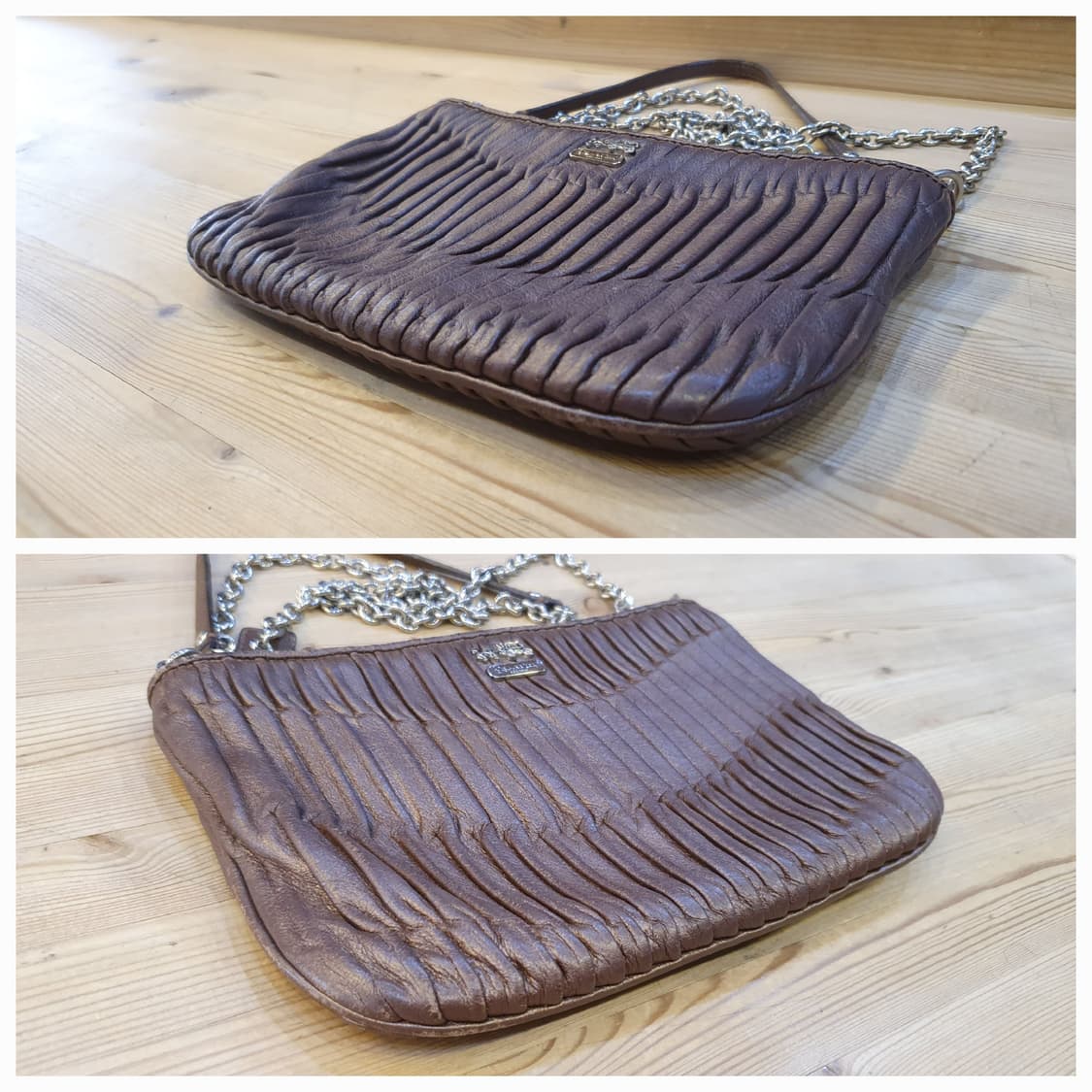 코치 레더 플리츠 크로스백 상품이미지5