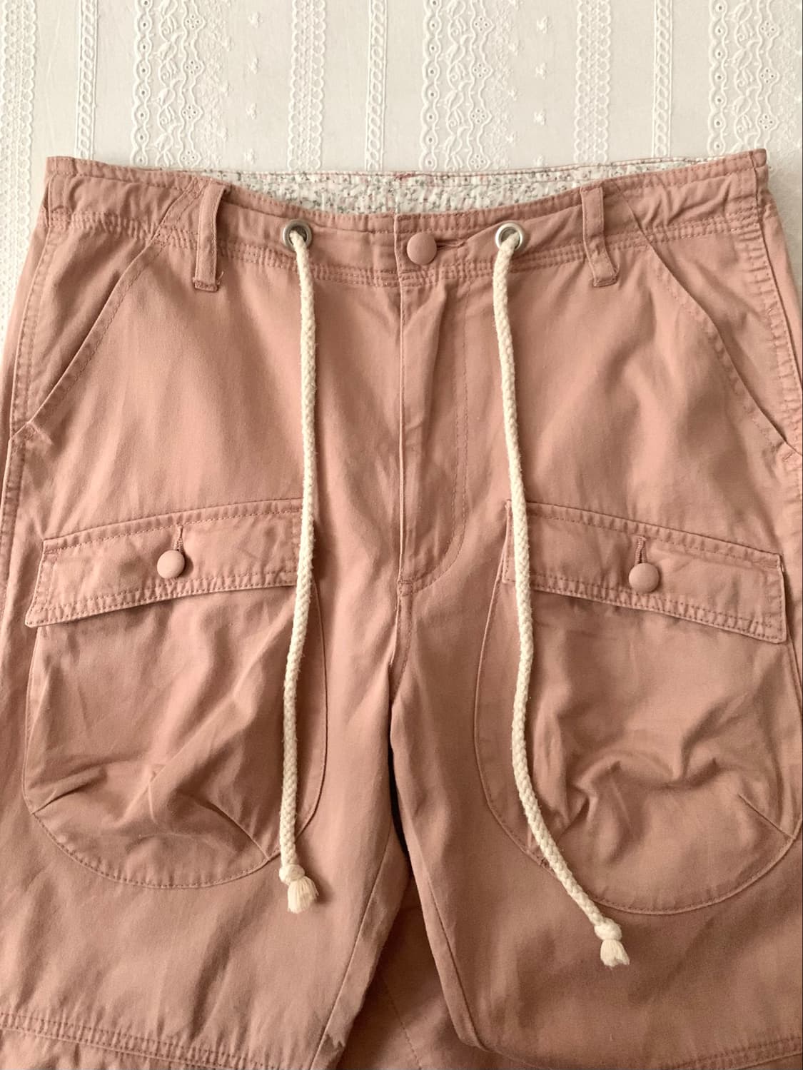 하구미 인디핑크 잔꽃 둥근 포켓 9부 팬츠 상품이미지2