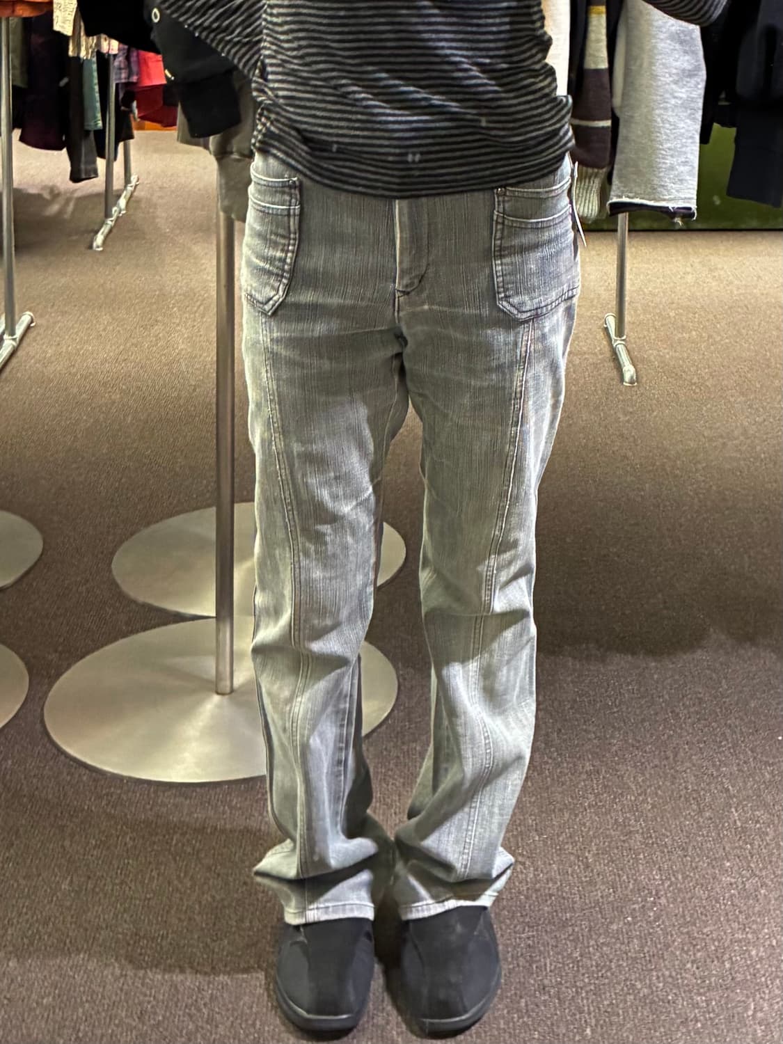 26) 재패니즈 빈티지 그레이 워싱 부츠컷 데님팬츠 상품이미지1