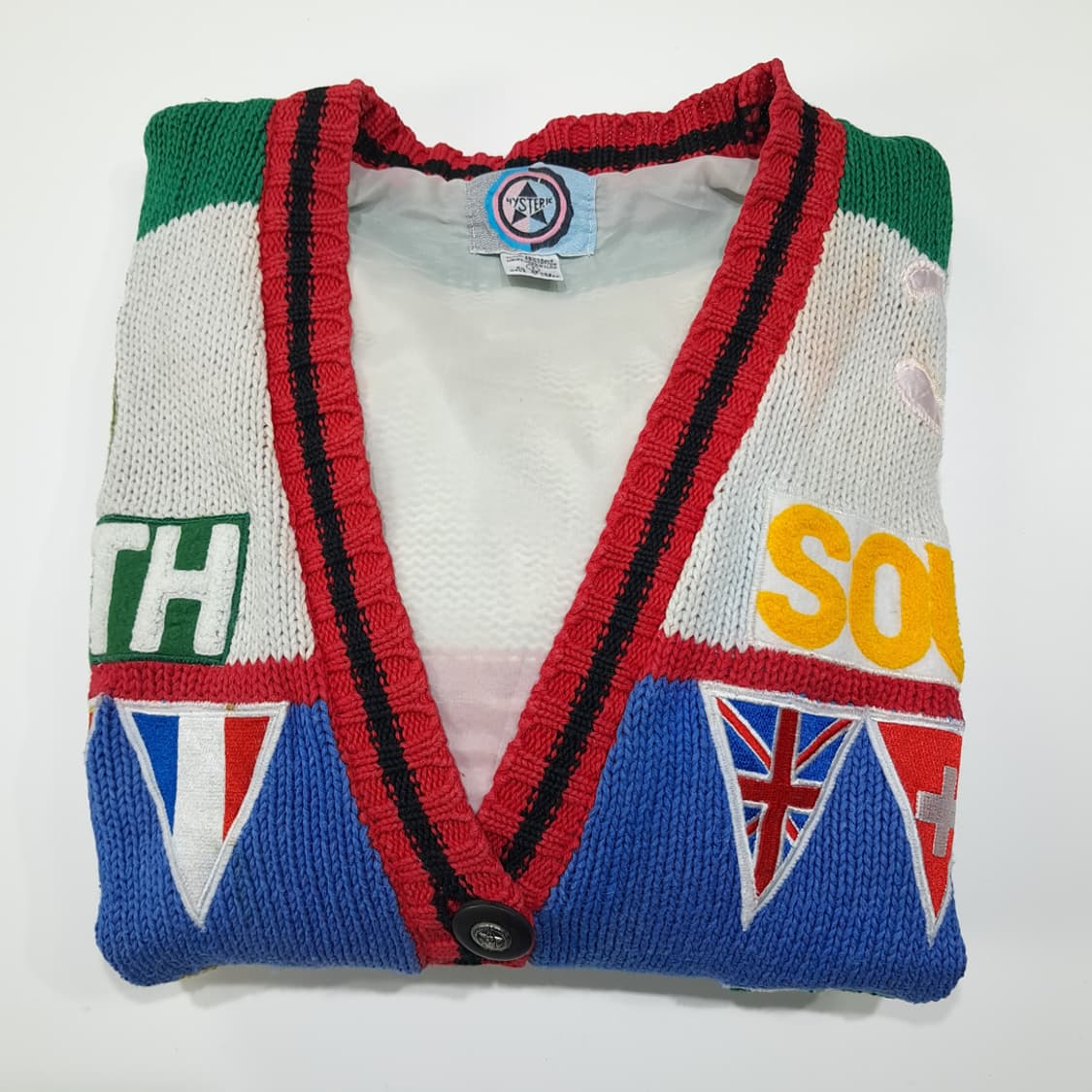 CL271 XL 히스테릭 글래머 80s 한국판 아플리케 니트 가디건 상품이미지8