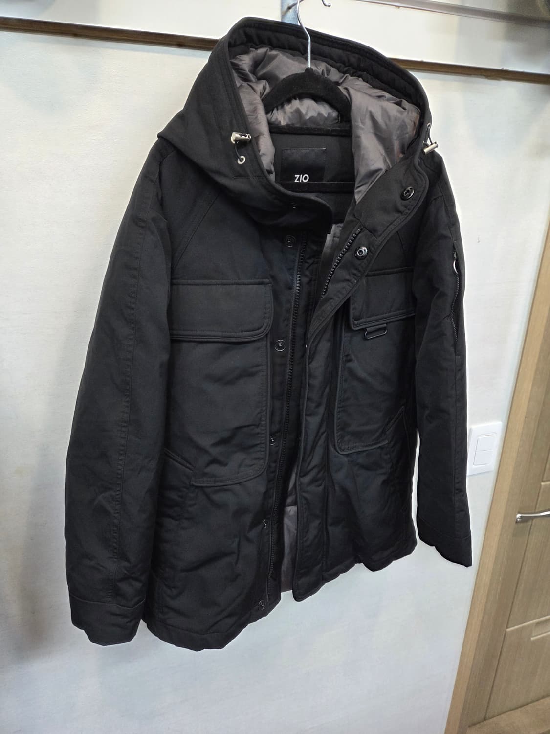 지오송지오 지퍼스냅 구스다운 후드패딩 95 오버핏  상품이미지7