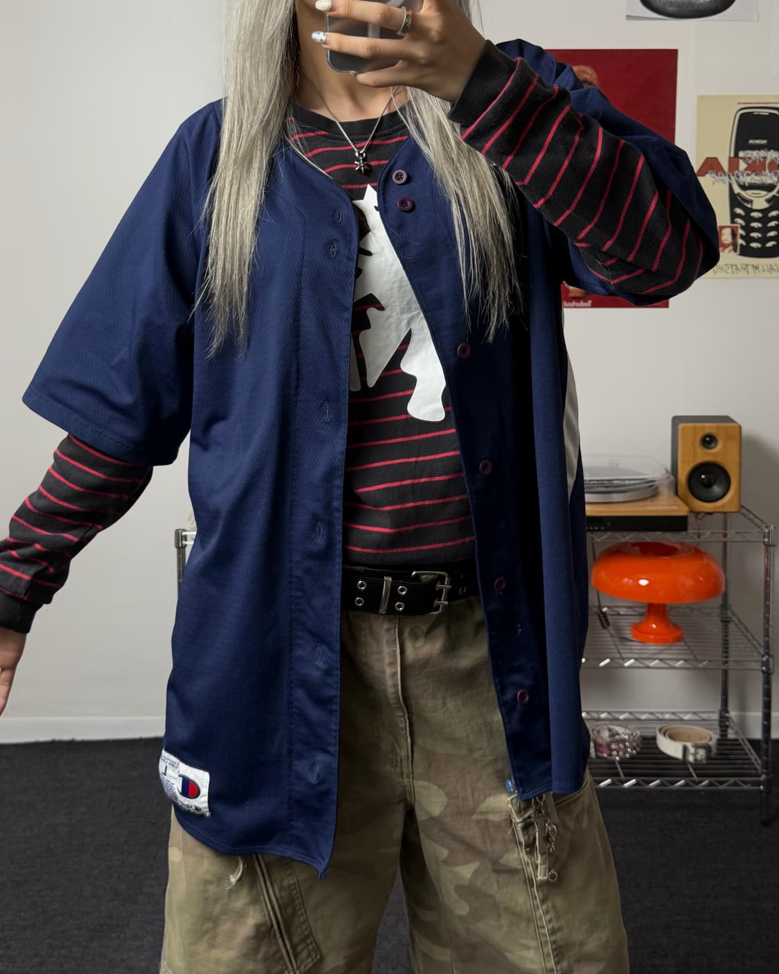 챔피온 00s 베이스볼 네이비 져지 상품이미지1