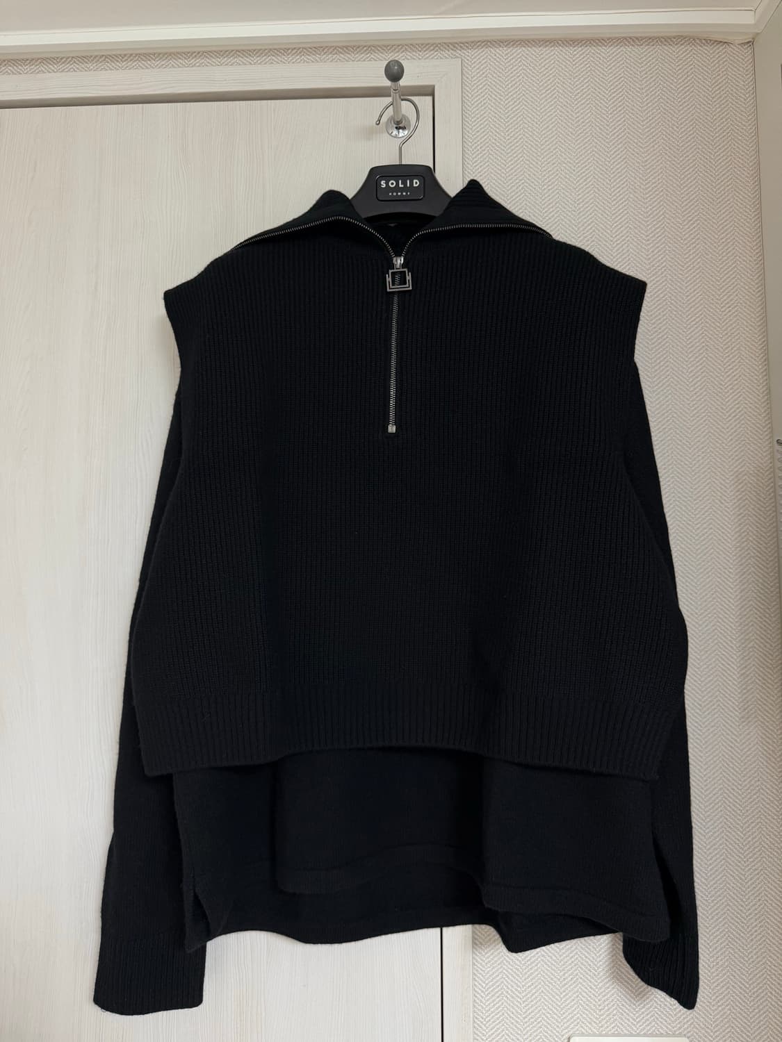 (48) 22fw 우영미 베스트 레이어드 니트 블랙 상품이미지1