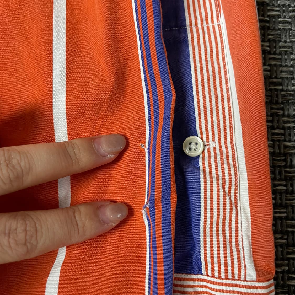 폴로랄프로렌 오렌지 블루 스트라이프 긴팔 셔츠 커스텀핏 S 상품이미지5