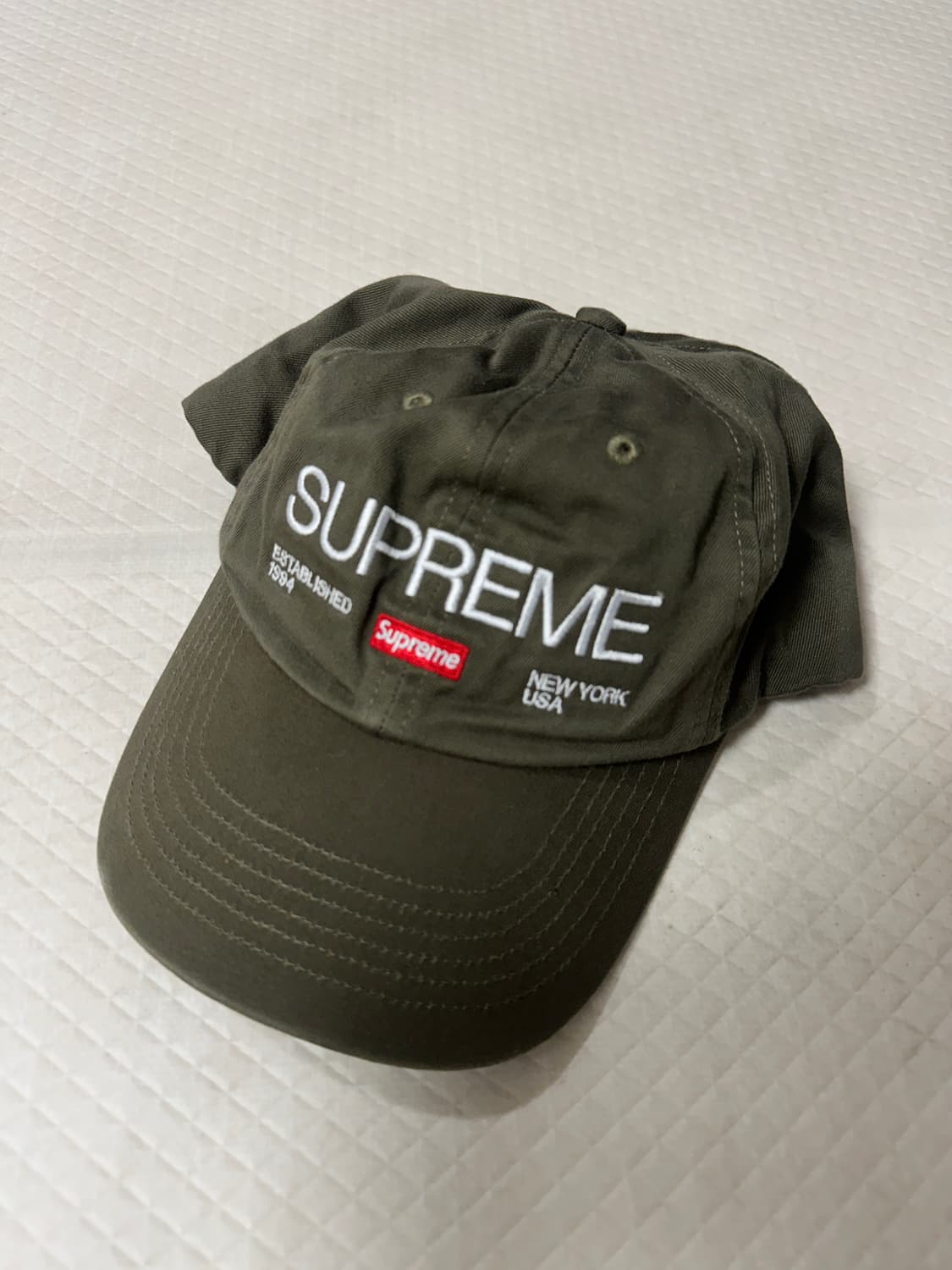 슈프림 Est. 1994 6-패널 캡 올리브 - 21FW 상품이미지1