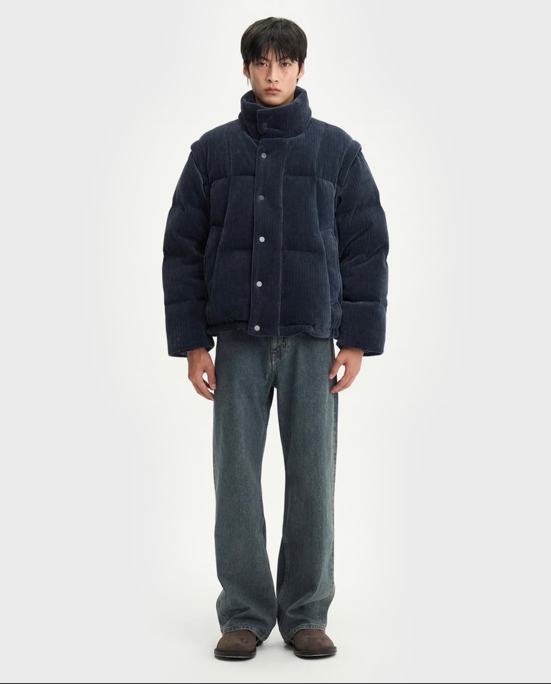 벨리에 디테쳐블 구스 다운 패딩 다크네이비 L사이즈 판매 상품이미지2