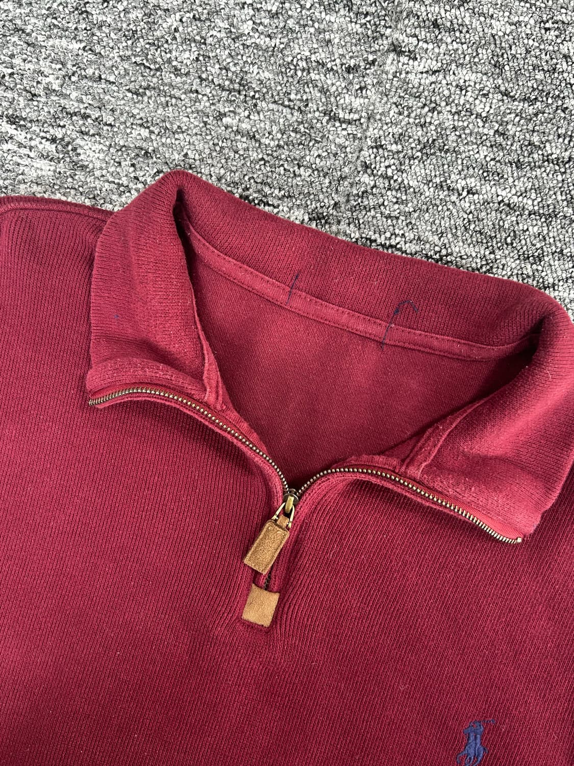 폴로 랄프로렌 버건디 니트 하프집업 상품이미지5