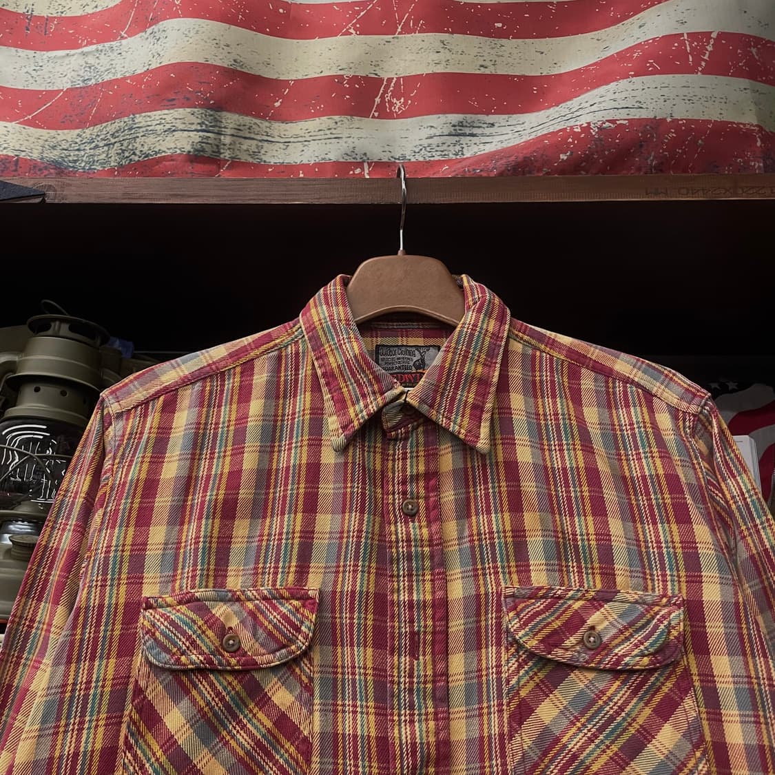 00s 에드윈 아웃도어 플란넬 체크 포켓 셔츠 N296 상품이미지3