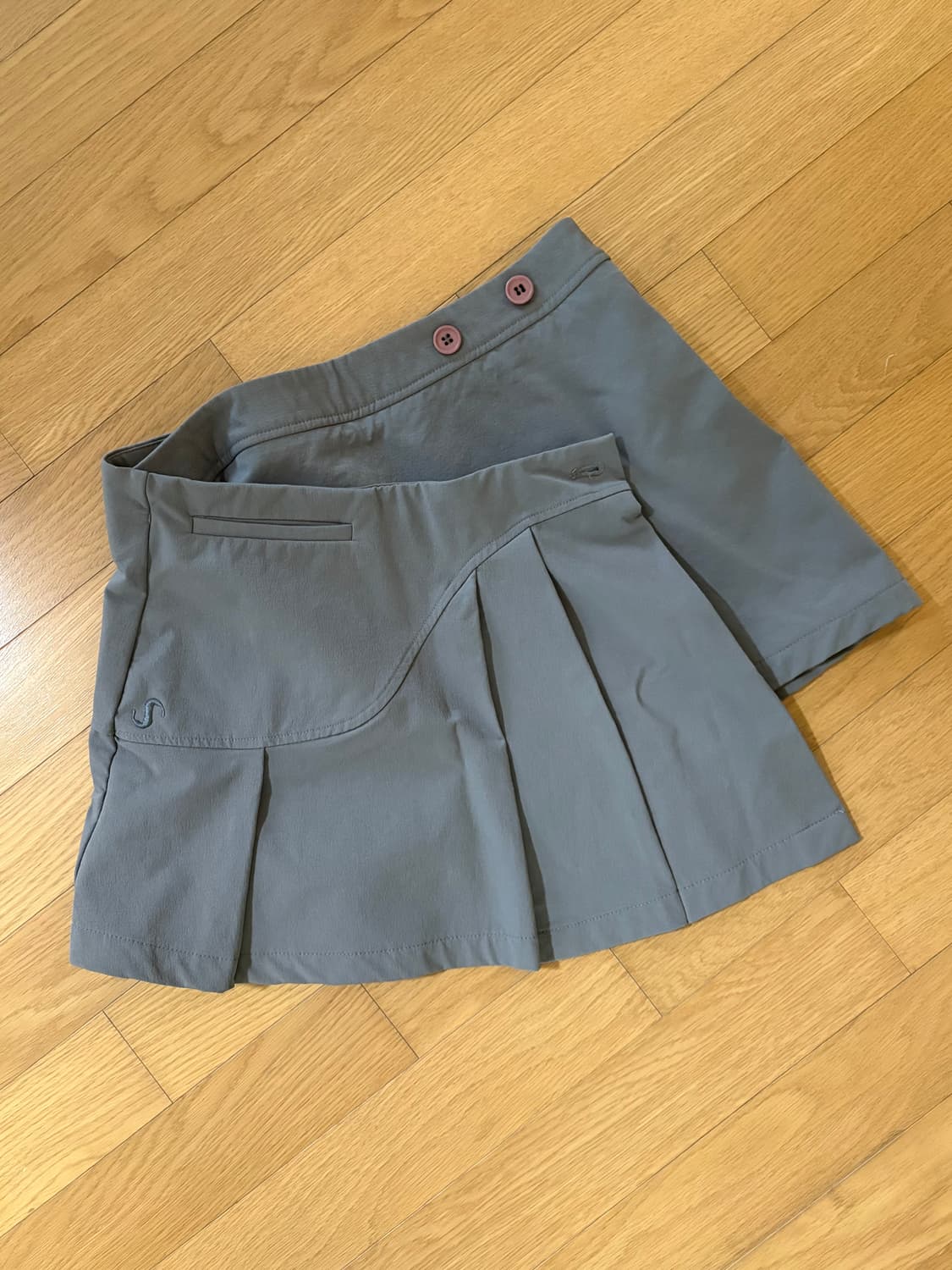 오호스 플리츠 치마바지 세트 그레이 상품이미지3