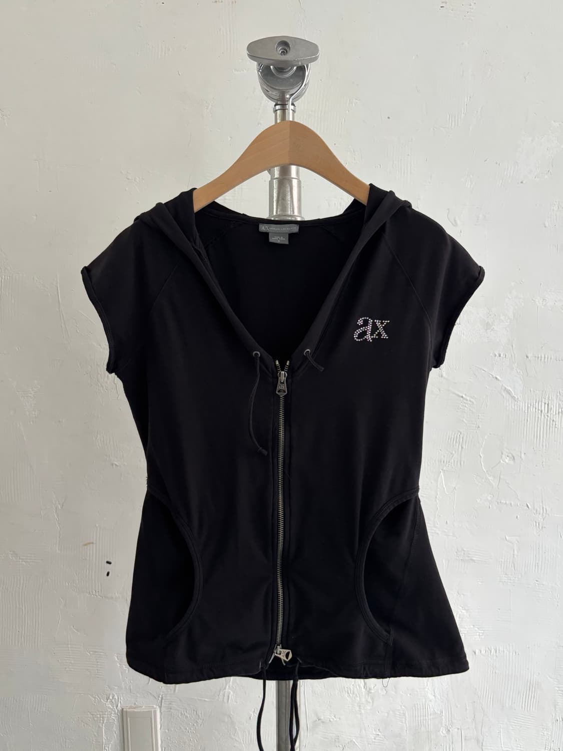 ARMANI EXCHANGE 아르마니 익스체인지 블랙 숏 슬리브 후드 집 상품이미지4