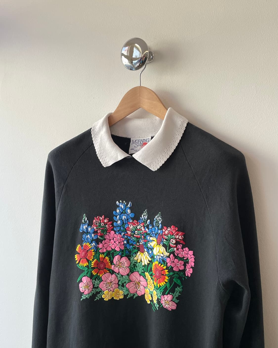 90s USA Morning sun collar sweatshirt 💐 상품이미지4