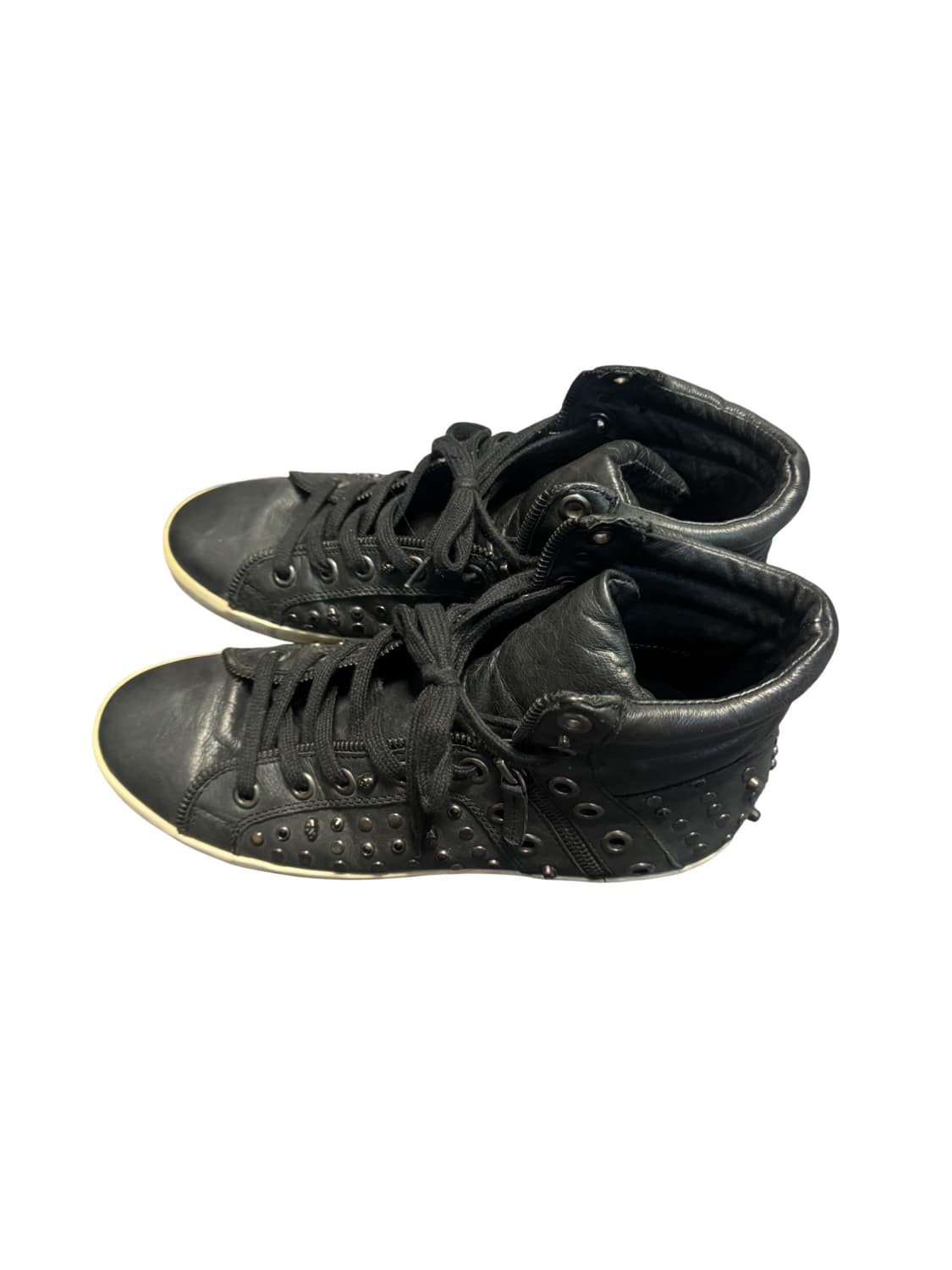 Ash Black Skull Stud Leather High Top 상품이미지2