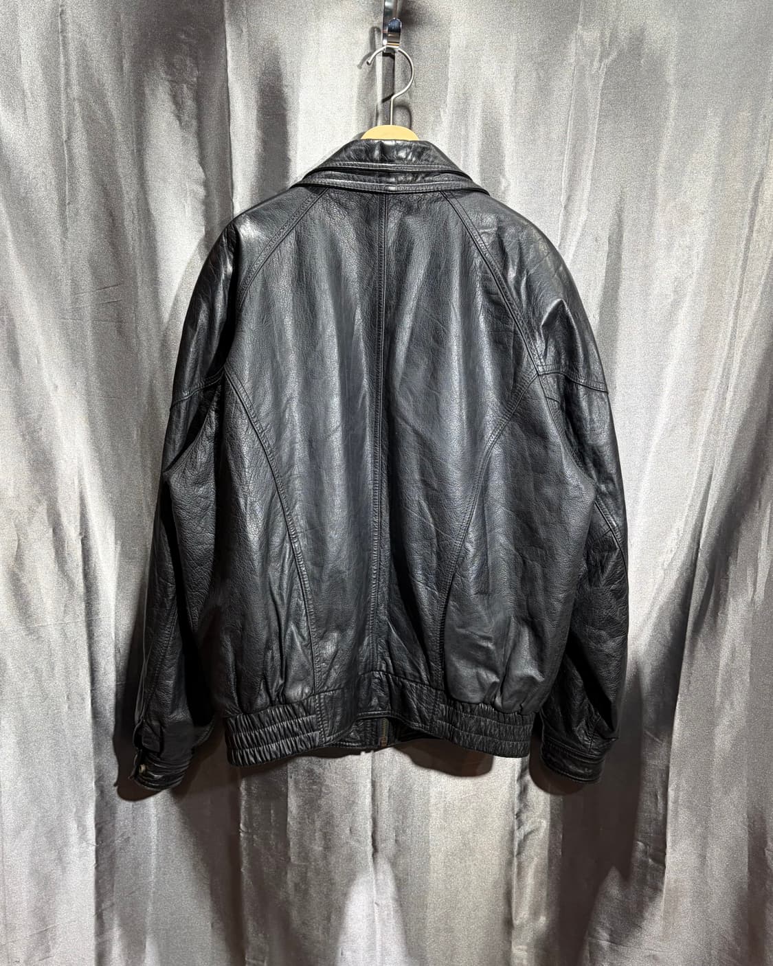 XL 레이어링 카라 사선 포켓 카우레더 자켓 상품이미지3