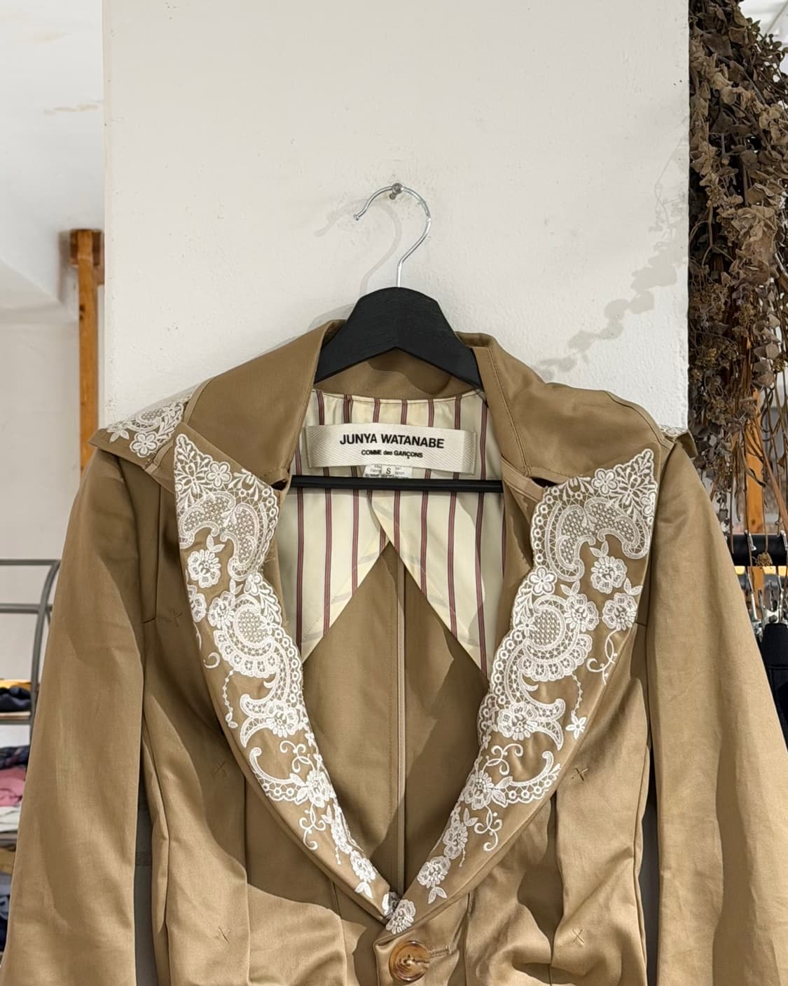 준야 와타나베 베이지 07ss 자수 캔버스 블레이저  상품이미지4