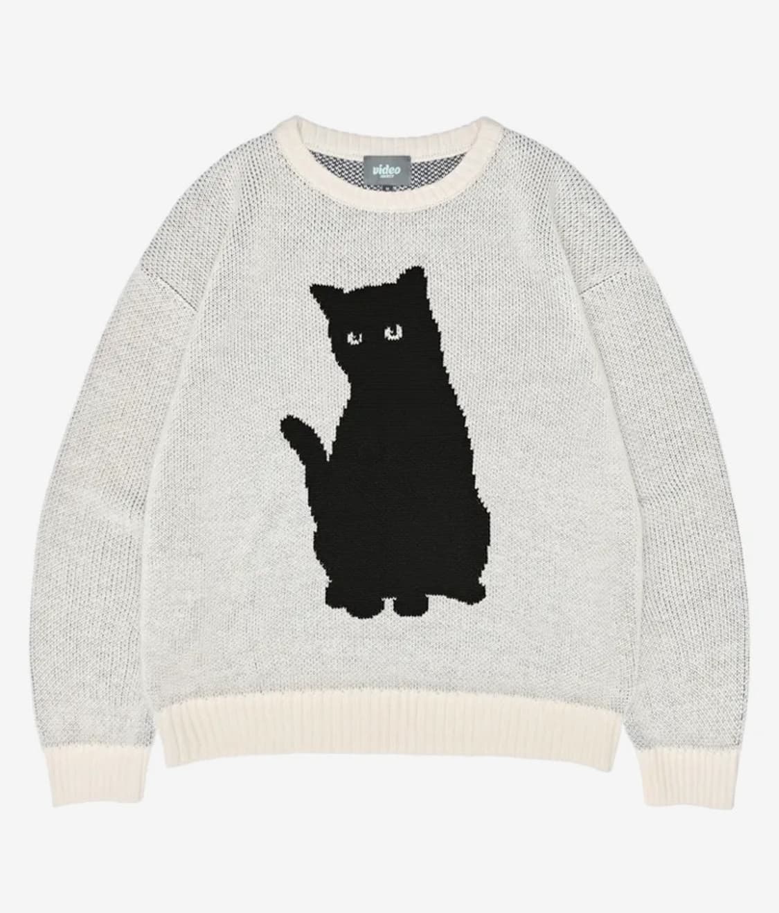 비디오자키 검은고양이 니트 스웨터 상품이미지1