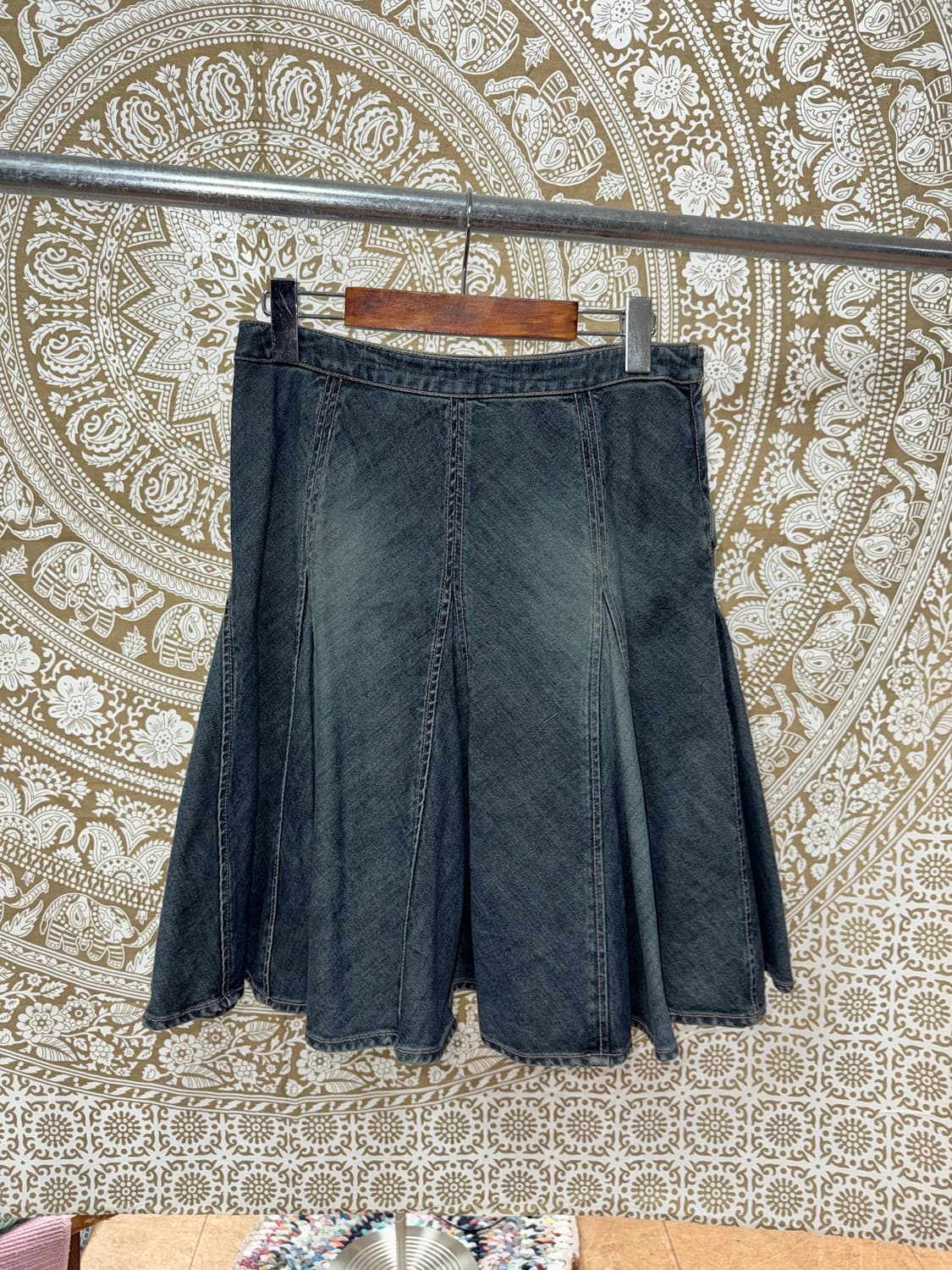 o’2nd 빈티지 워싱 데님 미디스커트  상품이미지3