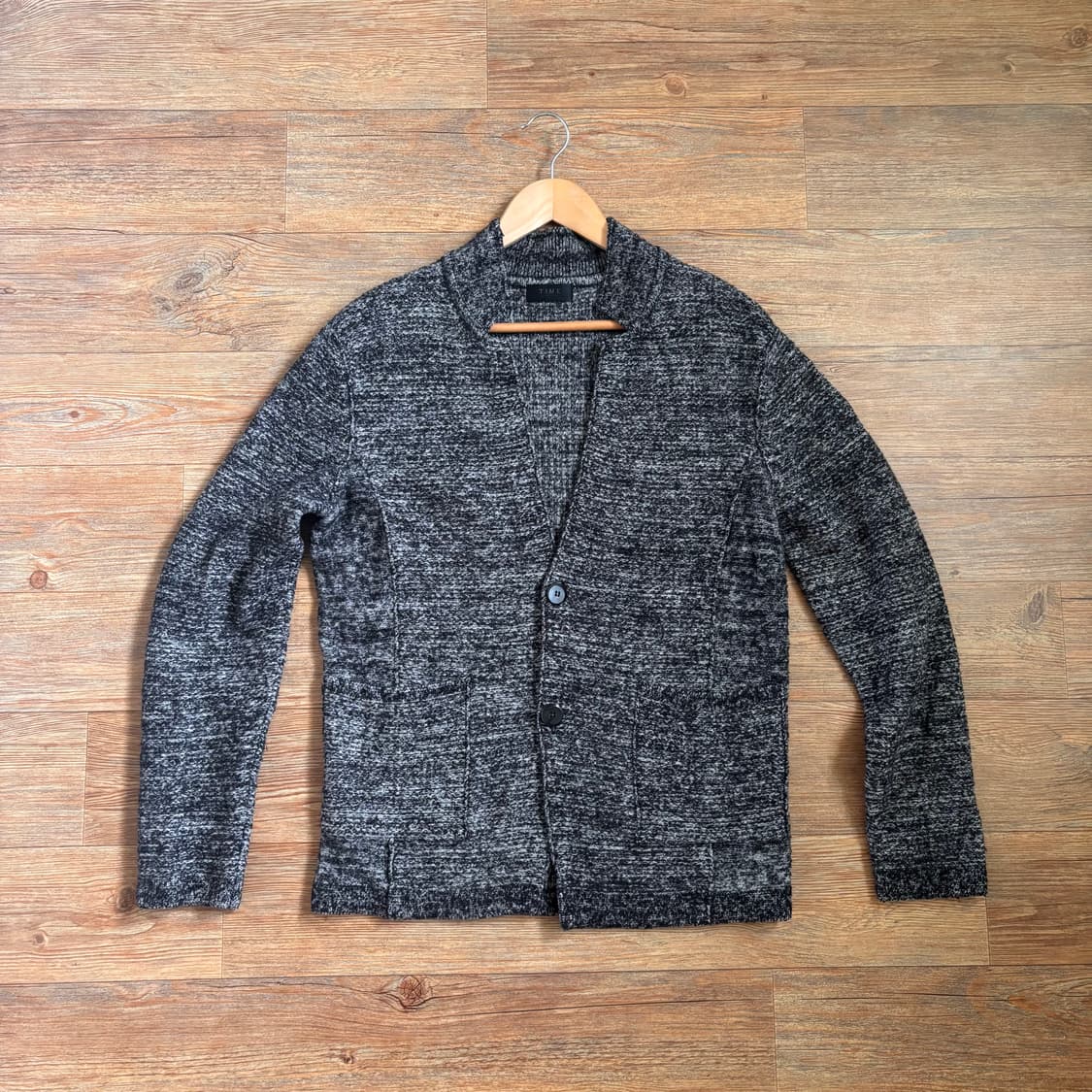 타임 니트 가디건 95 100 그레이 입체적인 디테일 실루엣 상품이미지4