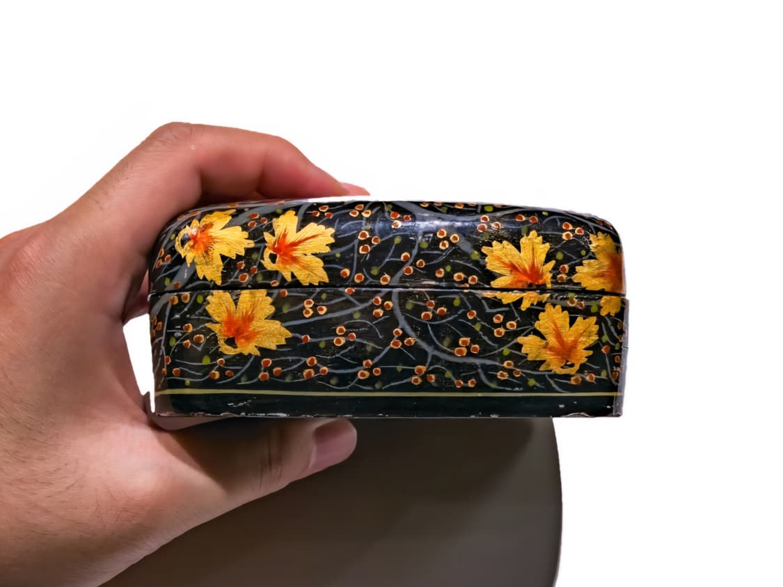 Vintage Kashmir Paper Mache Trinket Box 상품이미지3