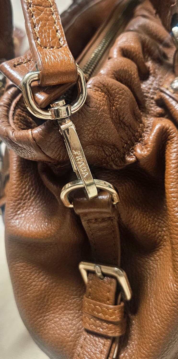 프라다 브라운 양가죽 토트&크로스백 정품 상품이미지6