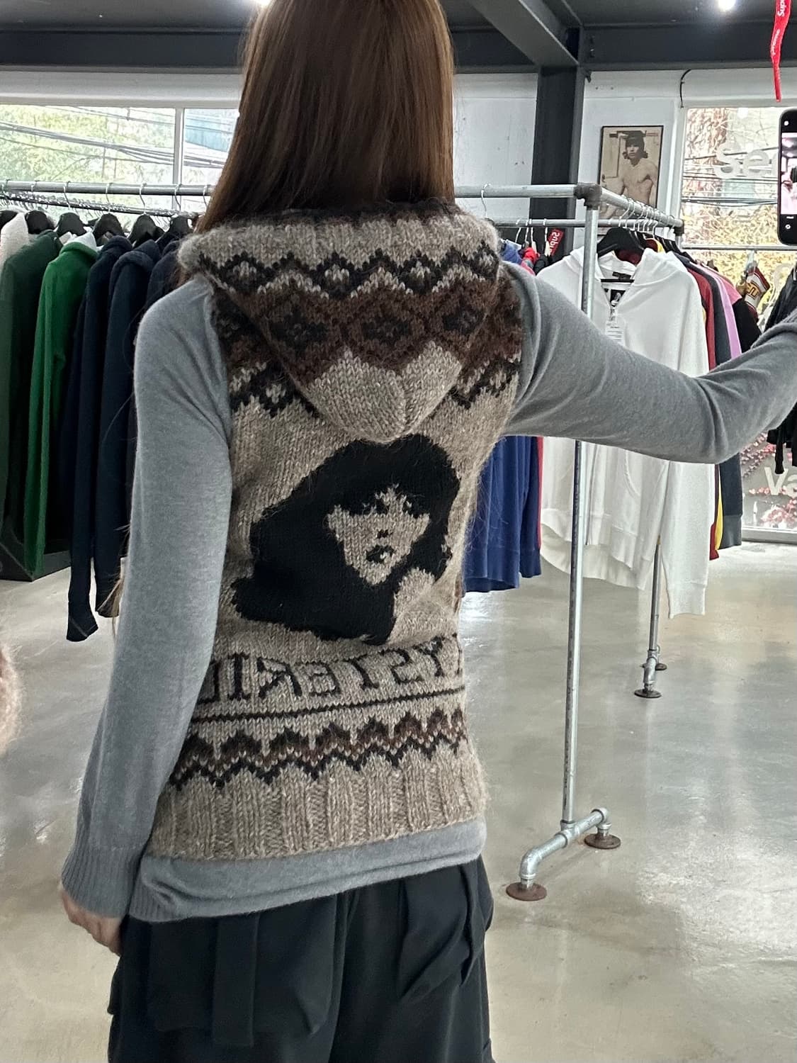 히스테릭글래머 히스걸 코위찬노르딕 울 후드니트 베스트 상품이미지1