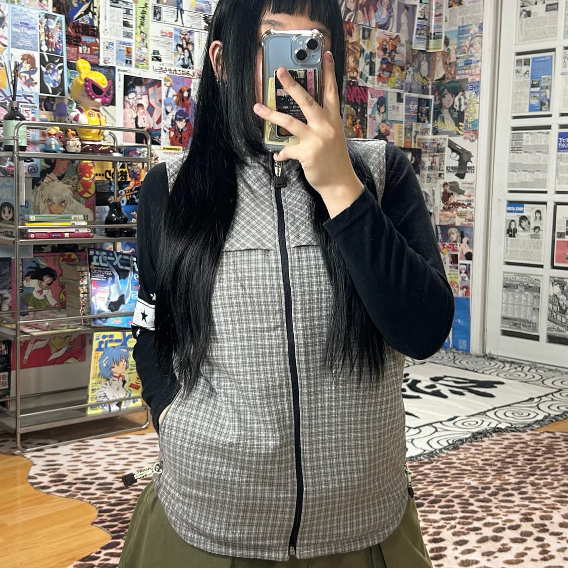 JPN 리버시블 체크 집업 베스트 상품이미지1