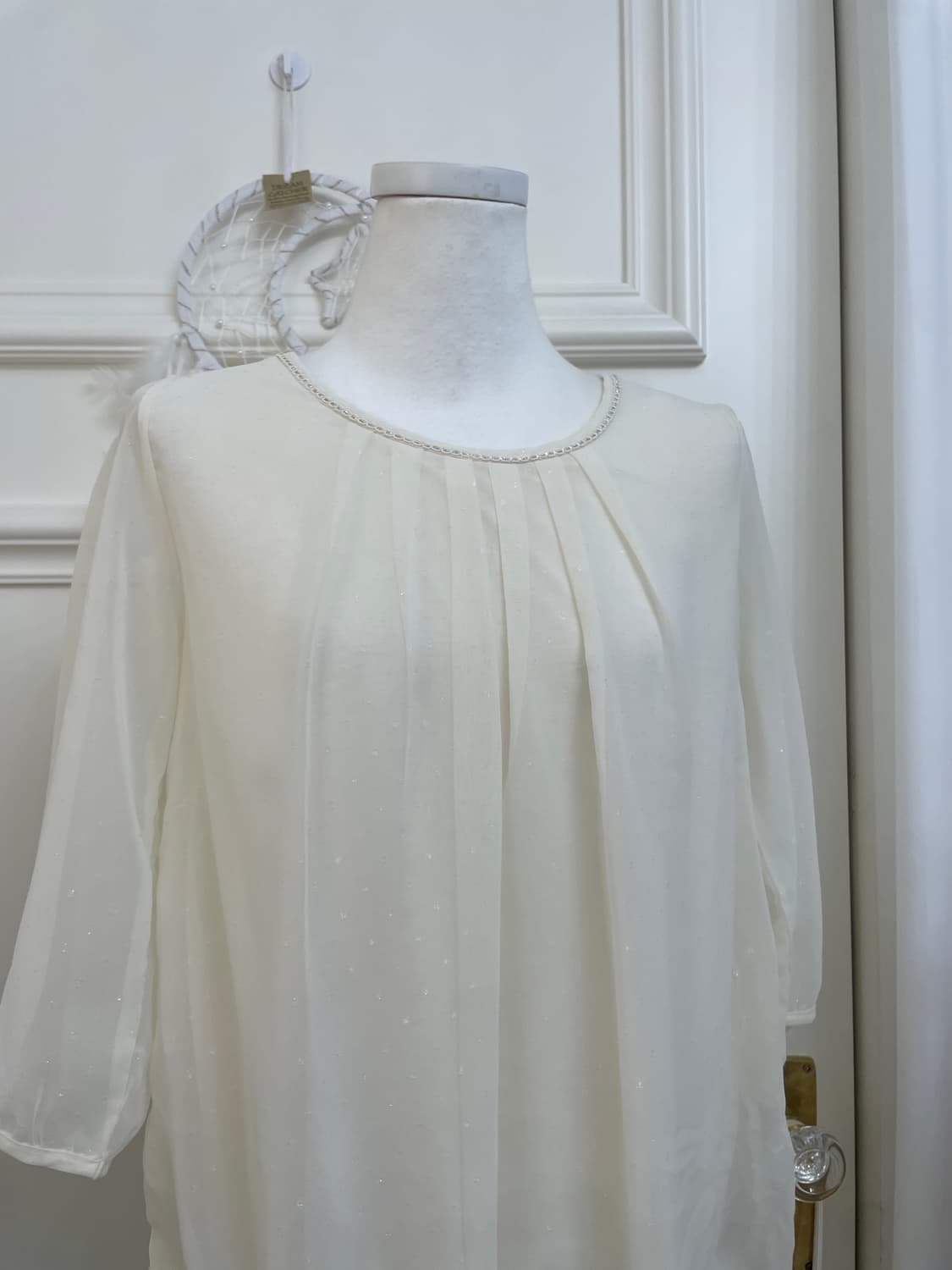 ivory glitter dot basic blouse(size-L) 상품이미지5