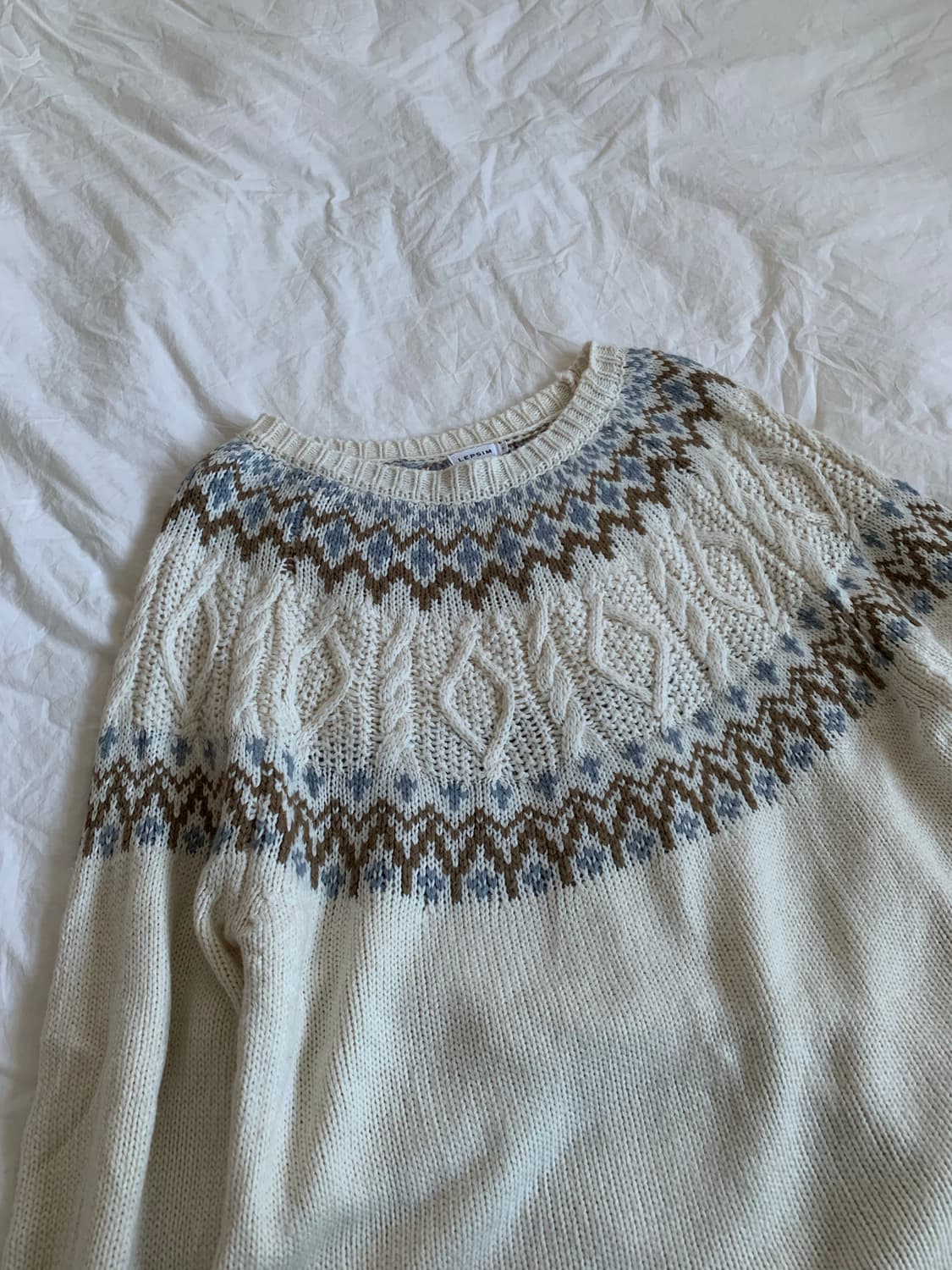 화이트 아란 스웨터 상품이미지4