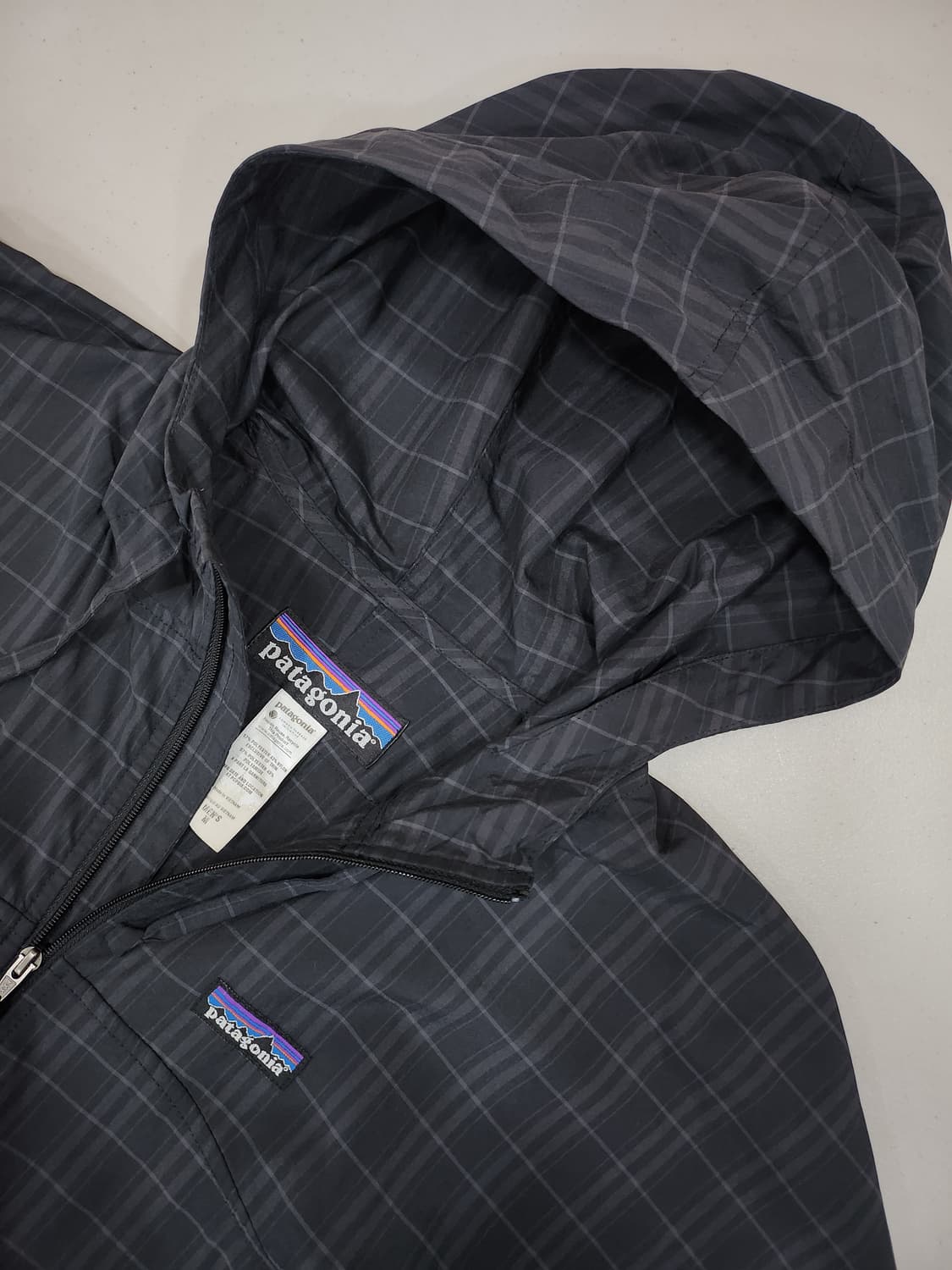 파타고니아 오버핏 체크 후드 바람막이 윈드자켓 M 상품이미지5