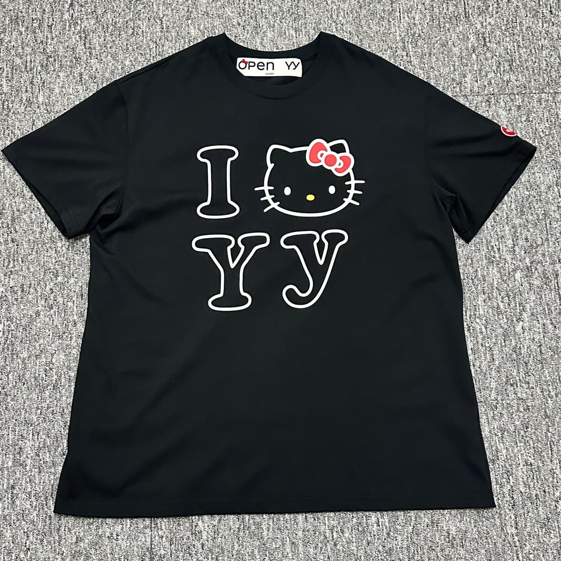 s/m 사이즈) Open yy 헬로키티 오픈와이와이 반팔 티셔츠 블랙 상품이미지1