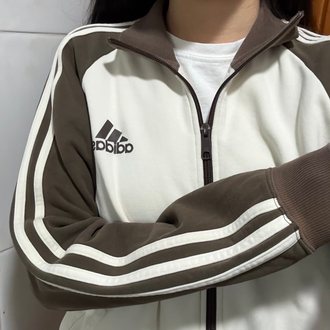 아디다스 희귀 대대장 브라운 면져지 코튼 트랙탑 상품이미지1