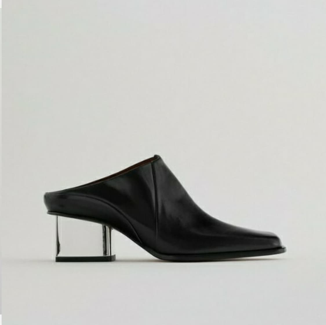 zara 자라 레더 스퀘어 클로그 힐 사이즈 38 상품이미지3