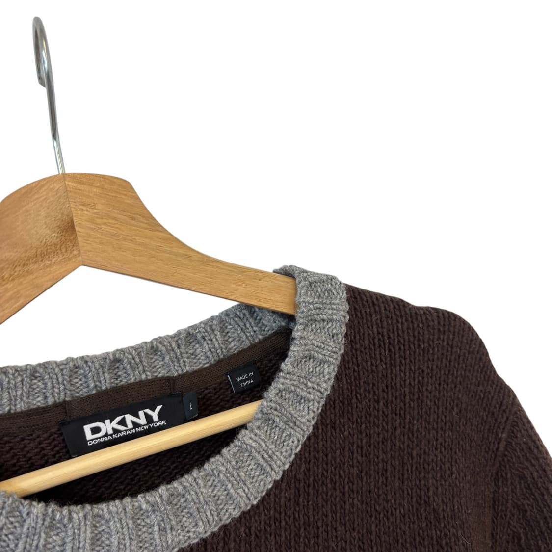 DKNY 린넨 울 배색 니트 상품이미지3
