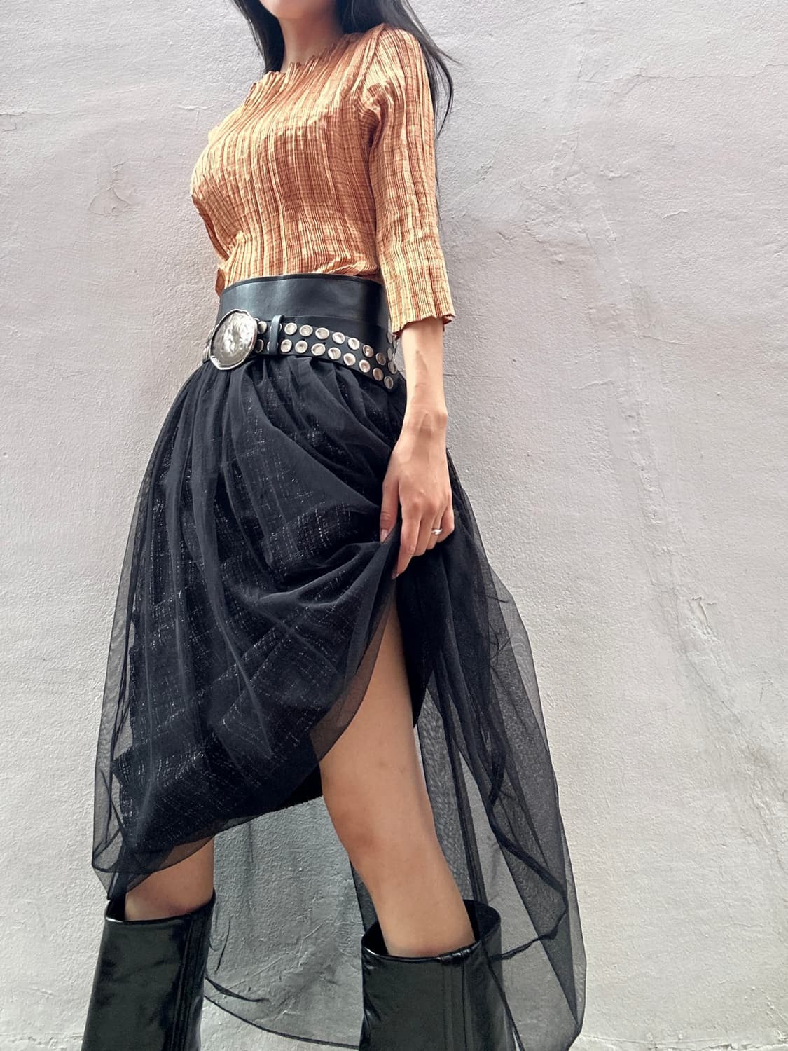 Big stone belt / black 상품이미지6