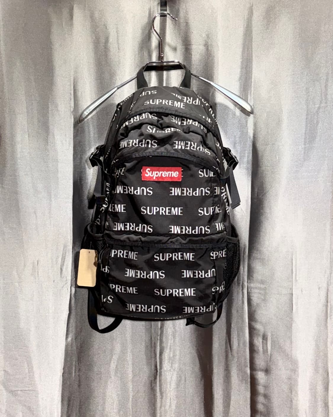 Free SUPREME 슈프림 박스로고 스펠링패턴 블랙 백팩 상품이미지2