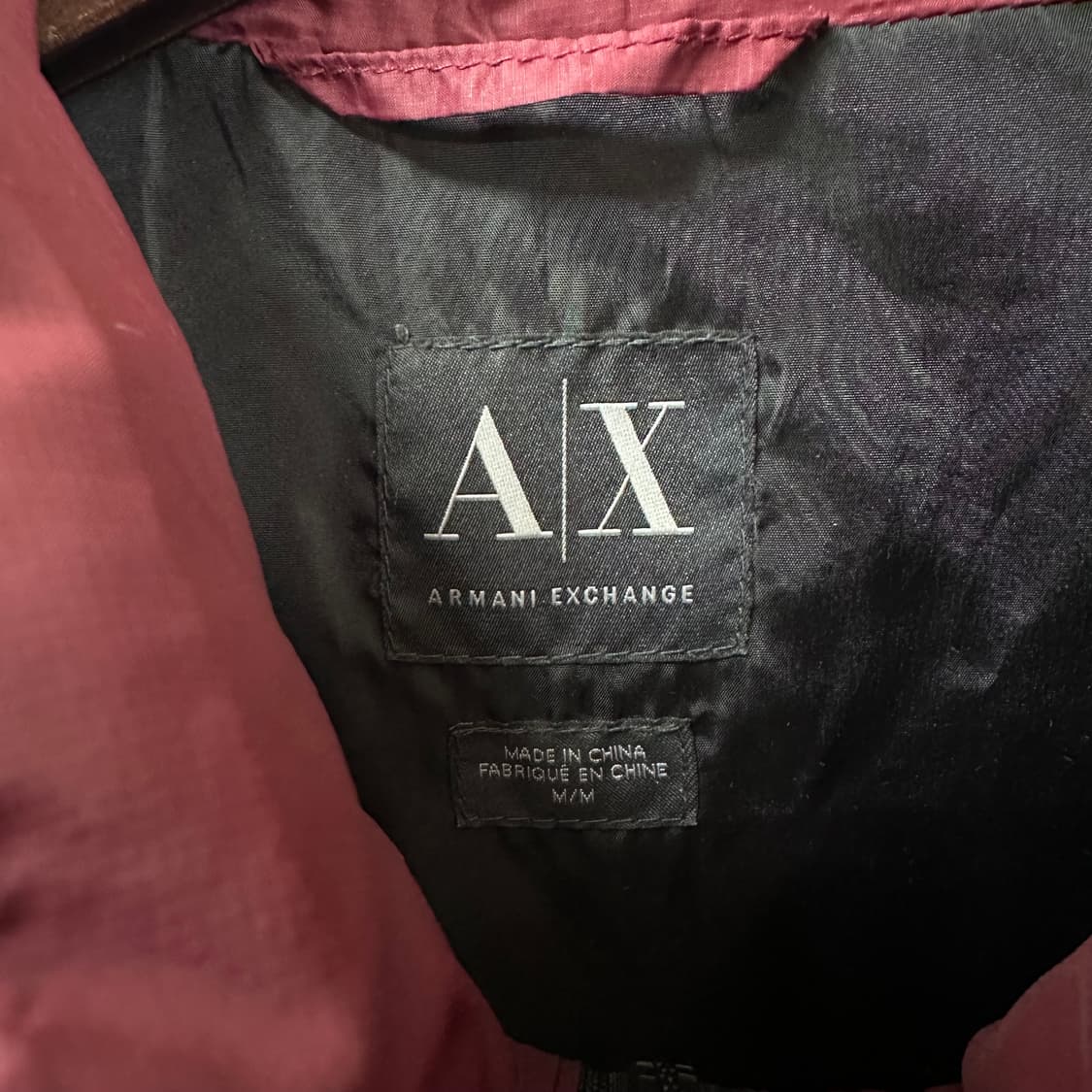 아르마니 익스체인지 버건디 다운 패딩 점퍼 M/M J12 상품이미지5