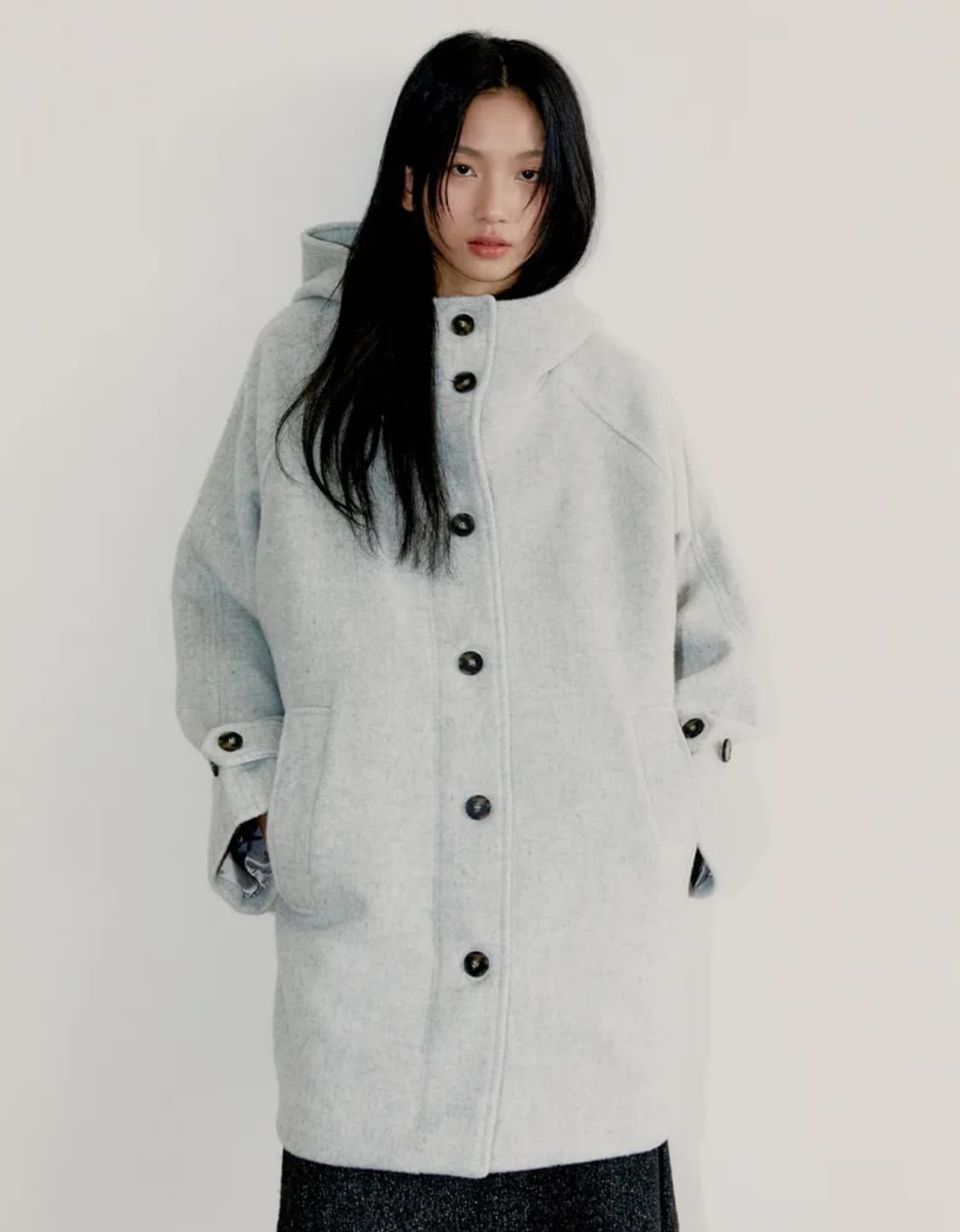 오피쉬 RICH WOOL HALF COAT, GRAY 상품이미지1